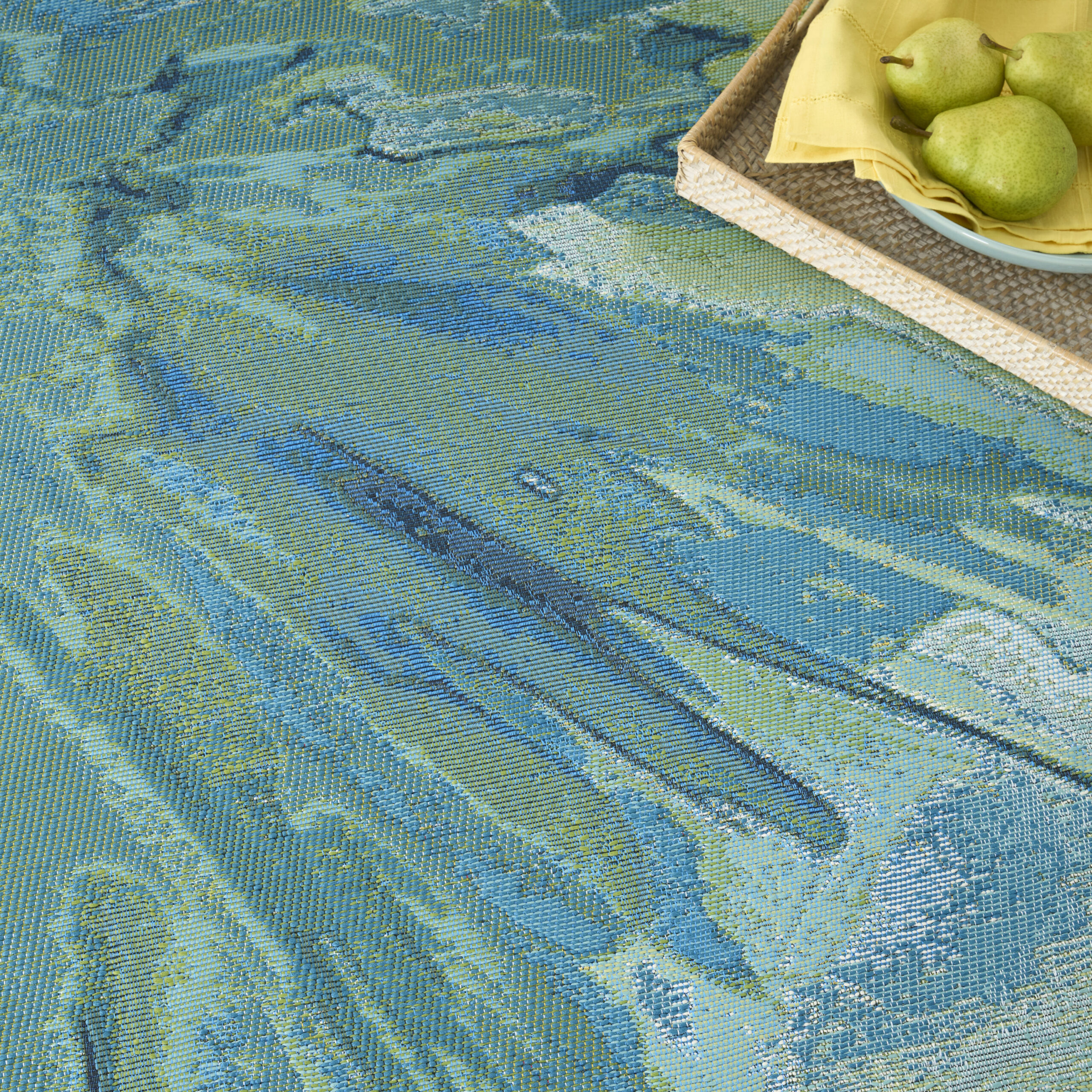 Nourison Color Splash CSP04 Ivory Blue Area Rug - Image 6