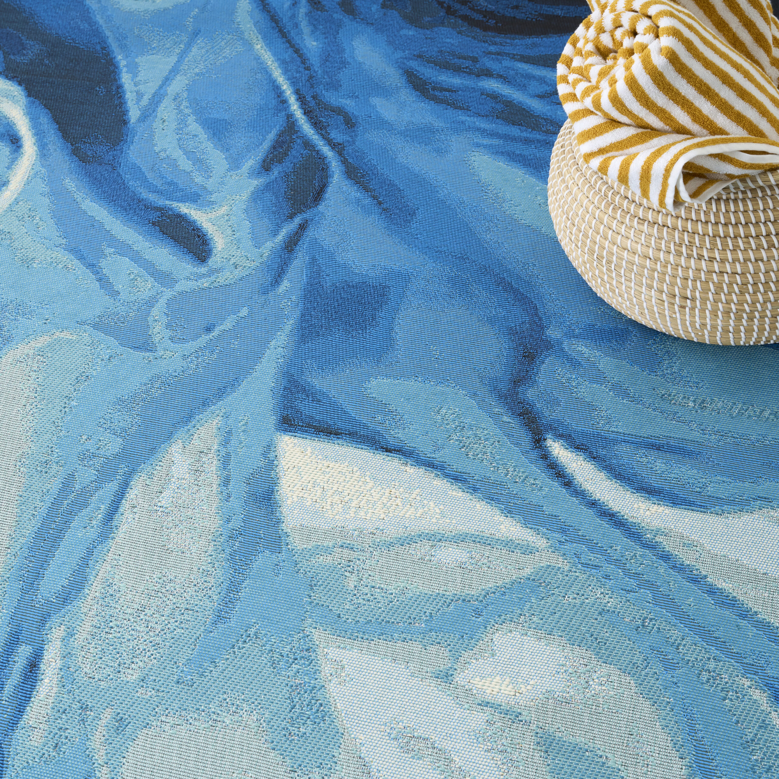 Nourison Color Splash CSP09 Blue Ivory Area Rug - Image 6