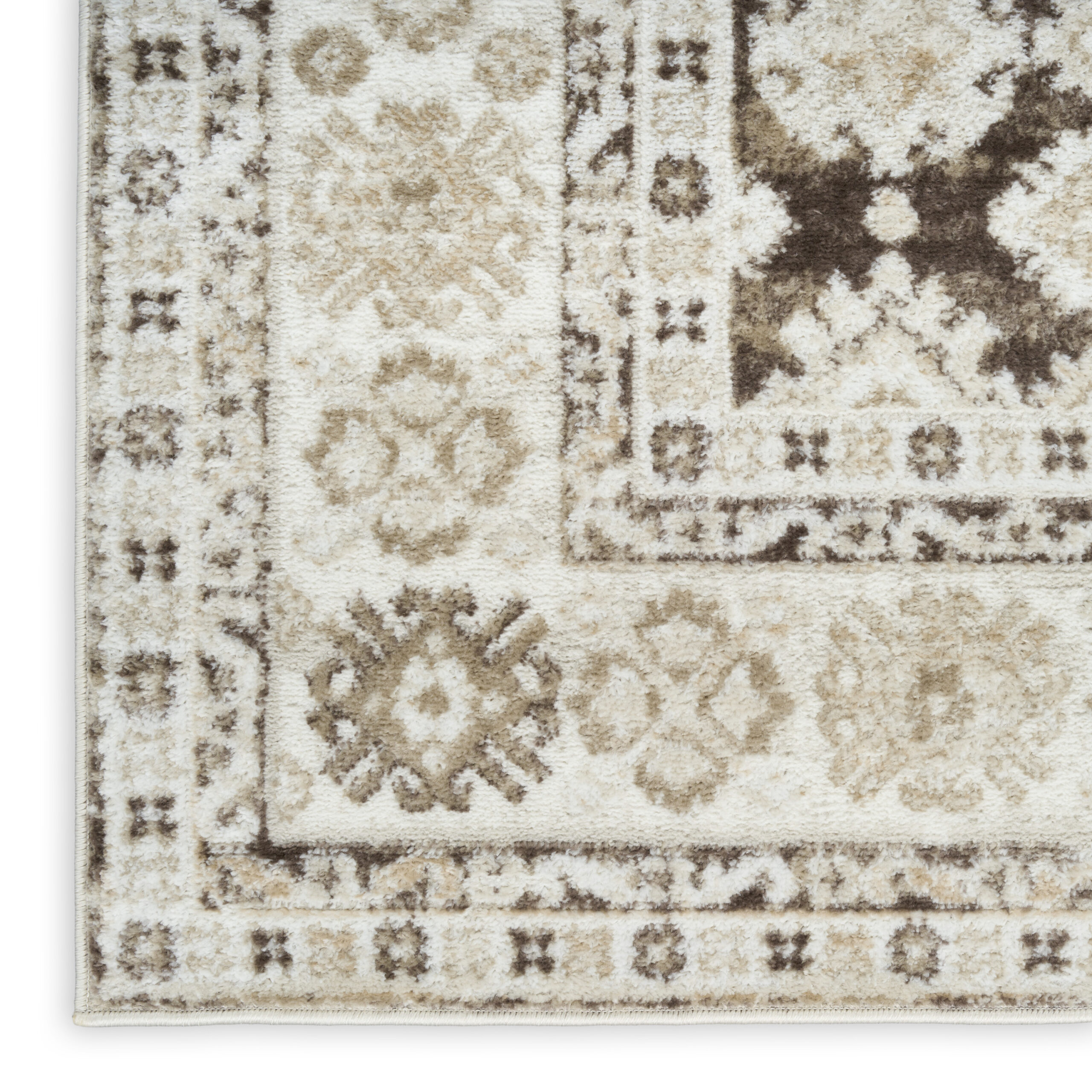 Nourison Dekor DEK02 Ivory Brown Area Rug - Image 2