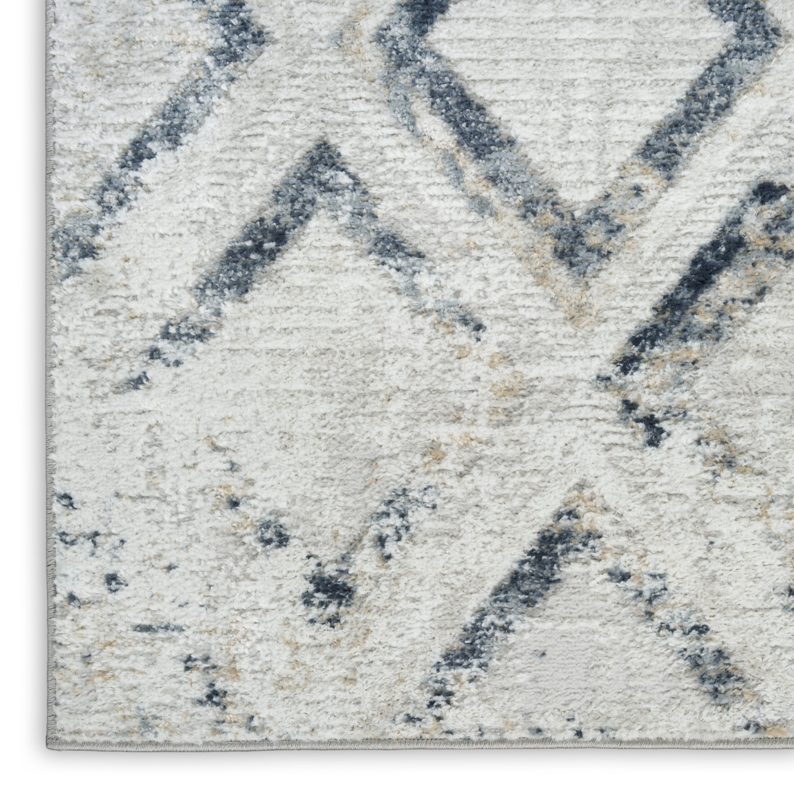 Nourison Dekor DEK05 Grey Navy Area Rug - Image 2