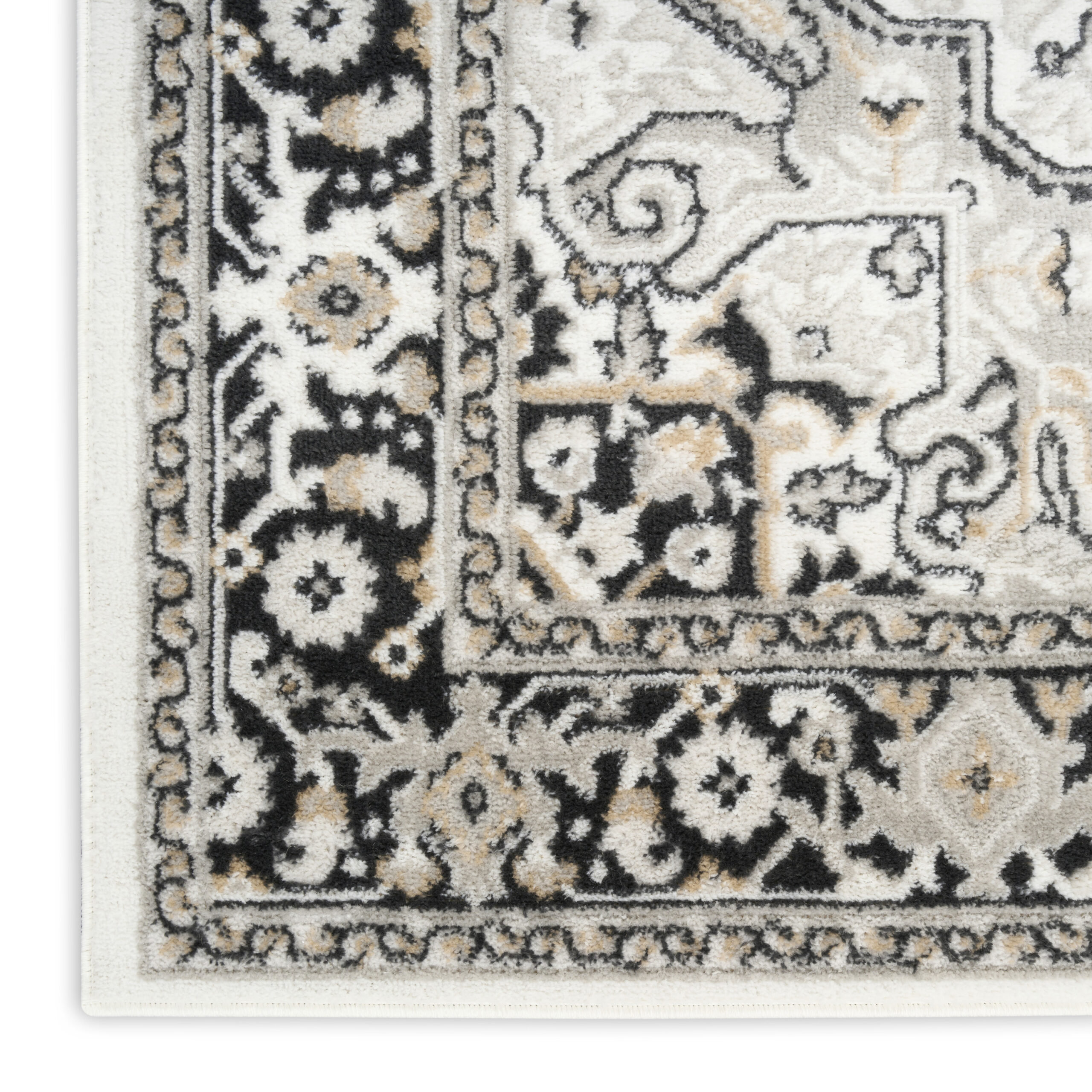 Nourison Dekor DEK08 Ivory Charcoal Area Rug - Image 2