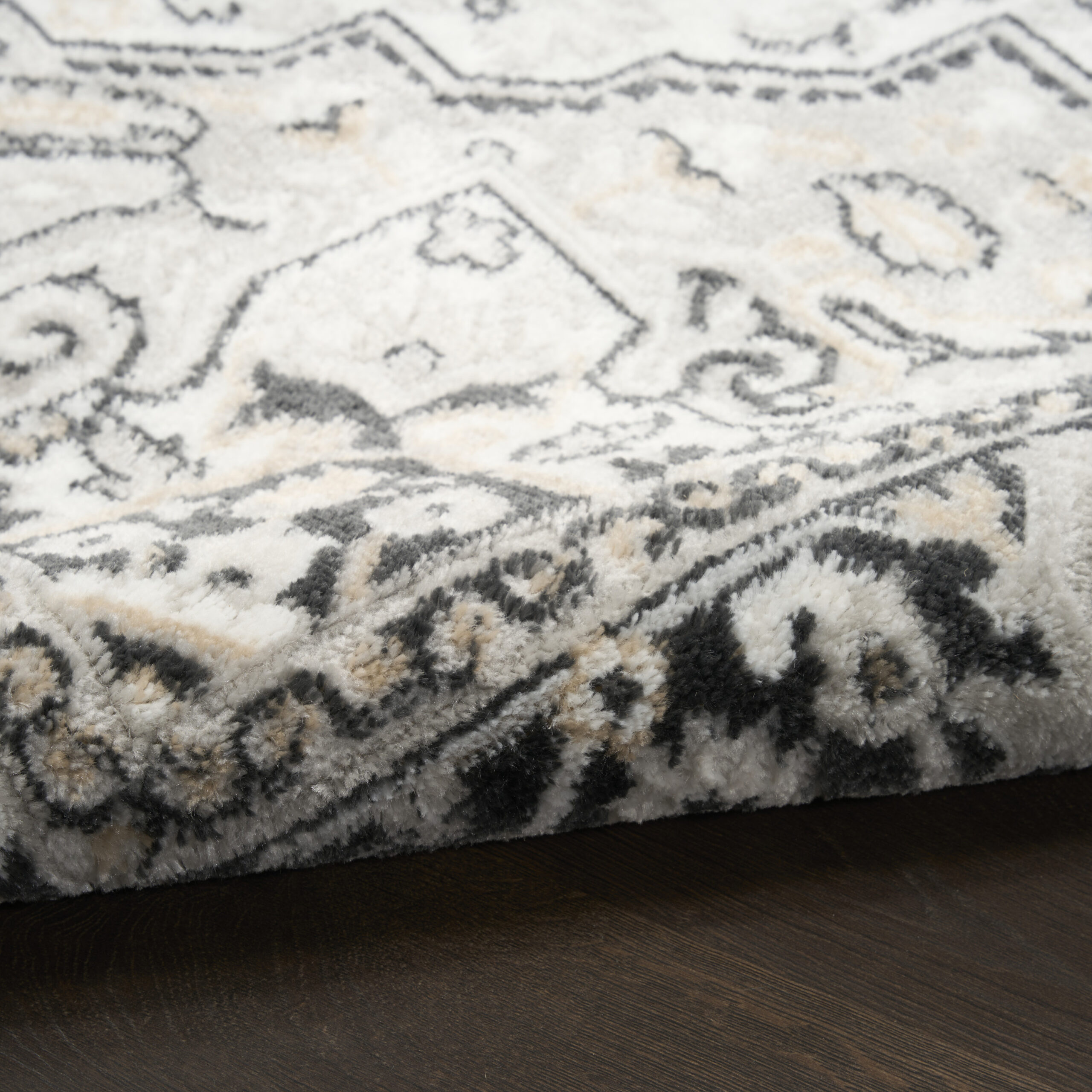 Nourison Dekor DEK08 Ivory Charcoal Area Rug - Image 3