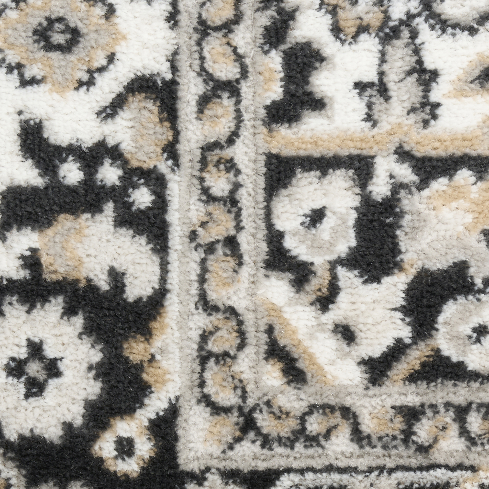 Nourison Dekor DEK08 Ivory Charcoal Area Rug - Image 4
