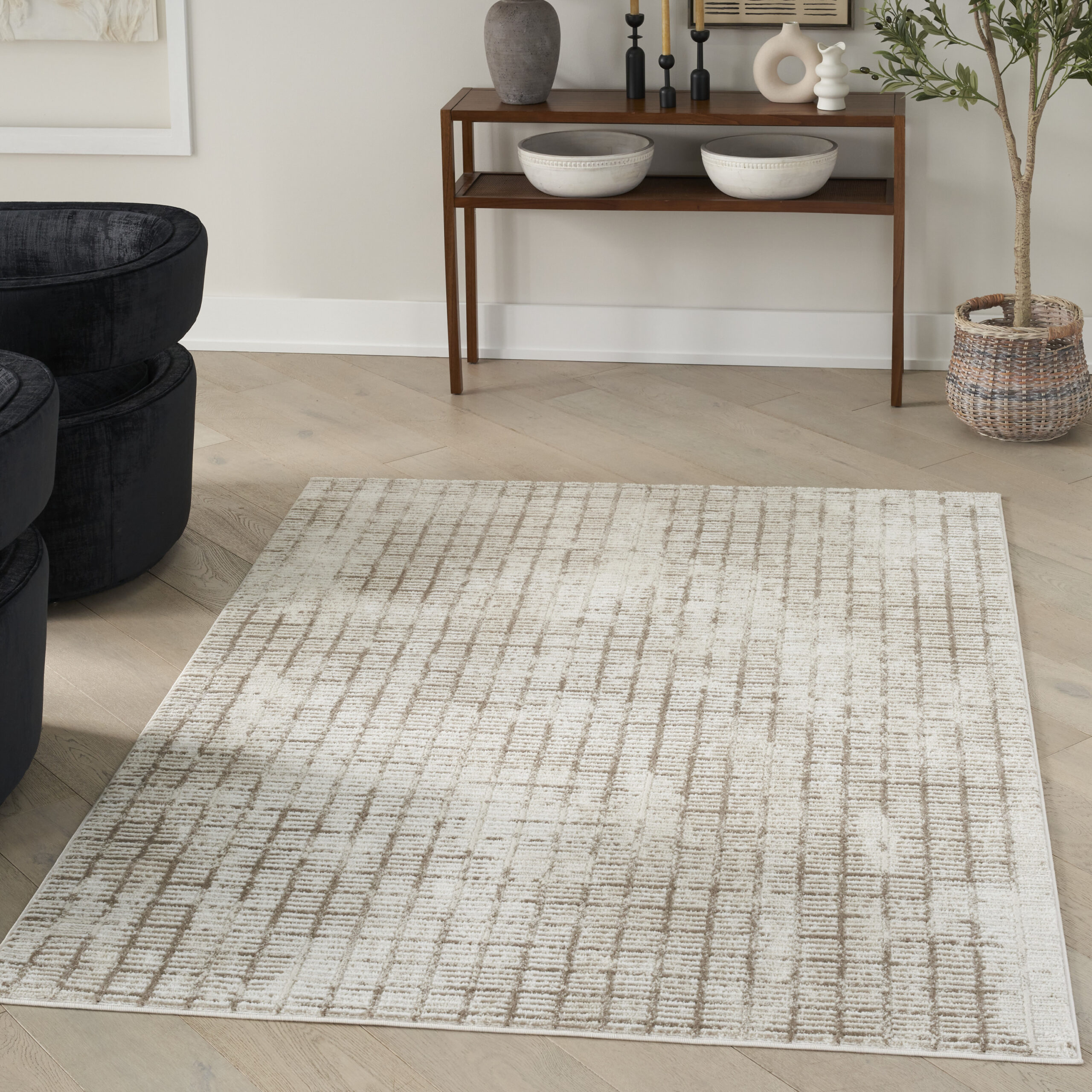 Nourison Dew DEW02 Ivory Beige Area Rug - Image 5
