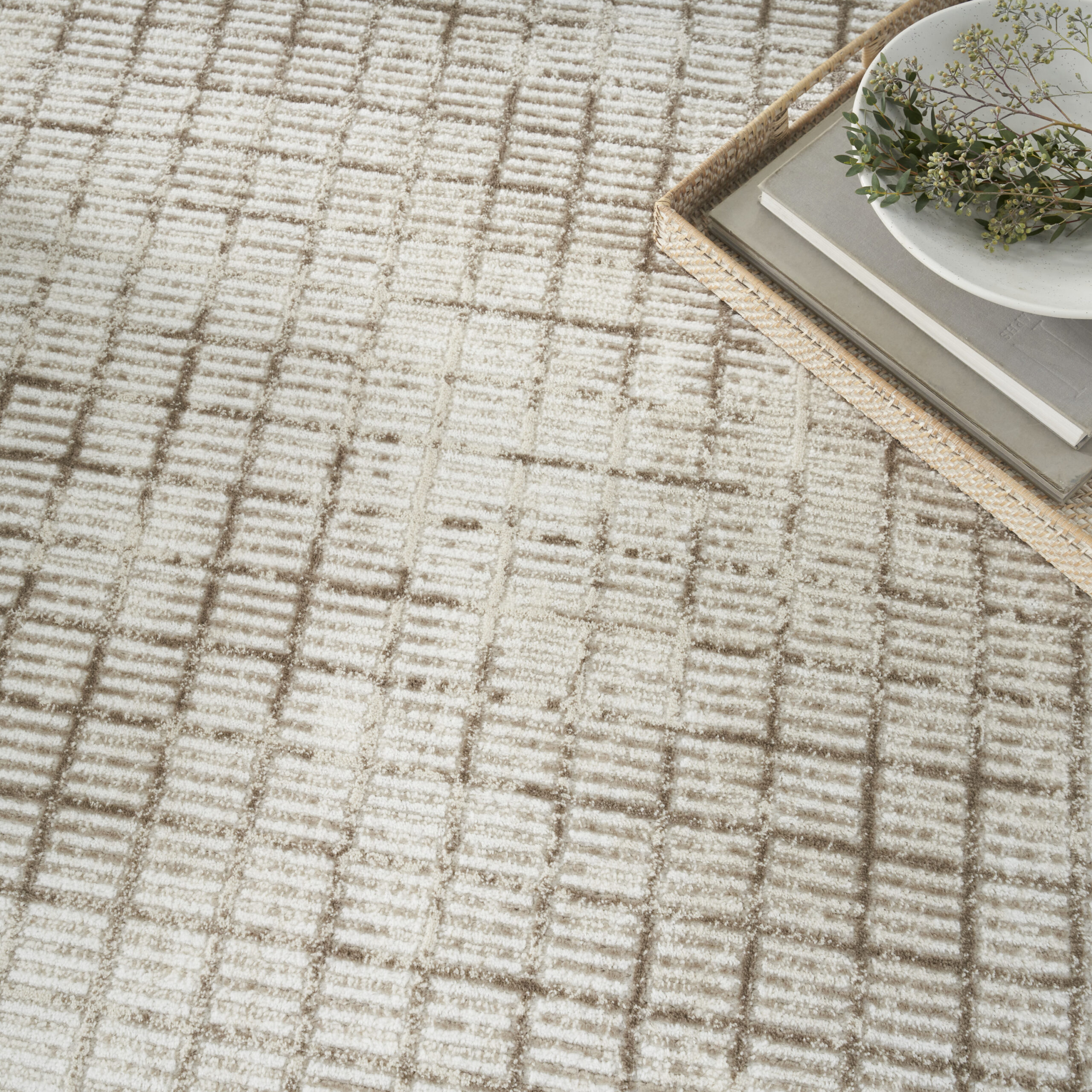 Nourison Dew DEW02 Ivory Beige Area Rug - Image 6