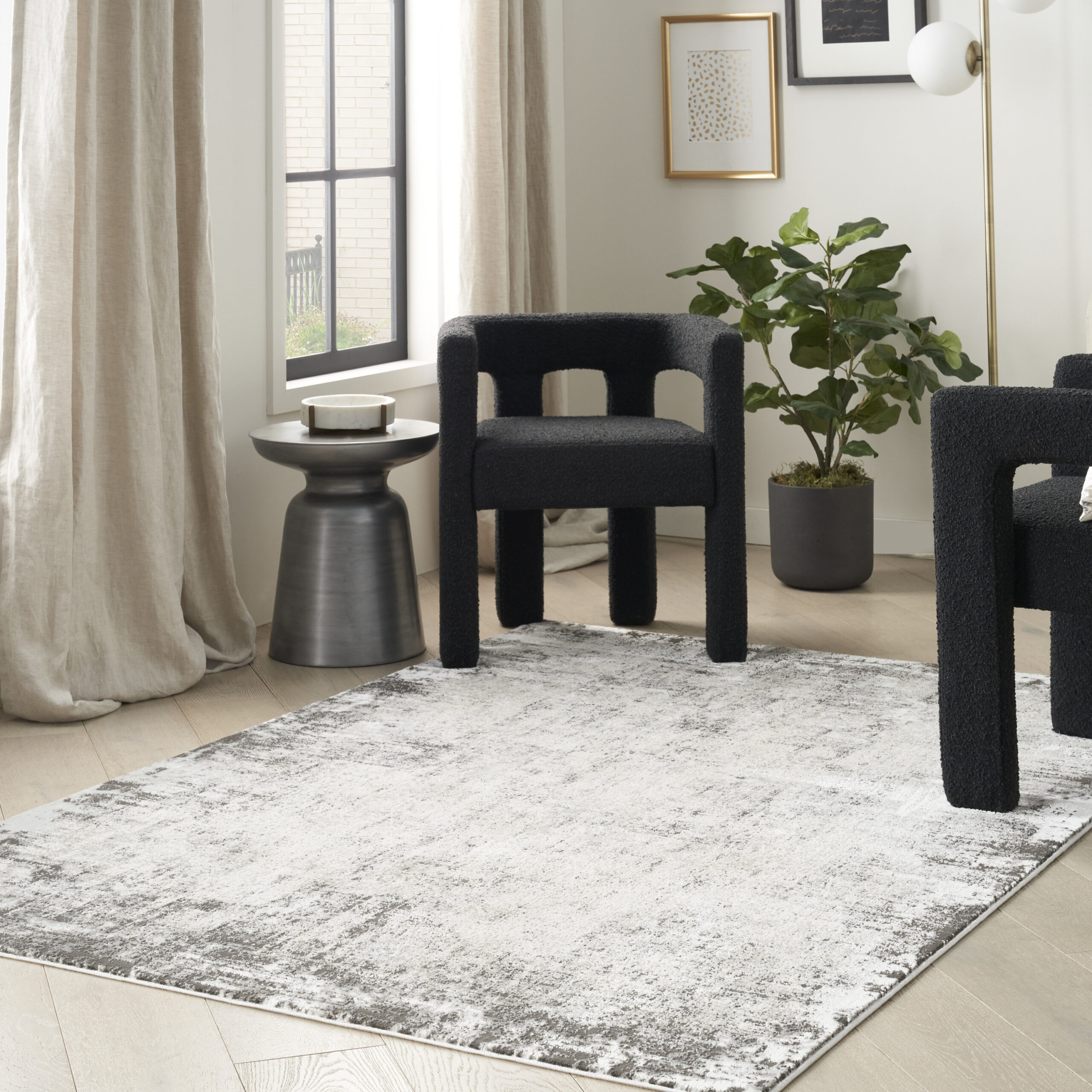 Nourison Desire DSR05 Grey Ivory Area Rug - Image 5