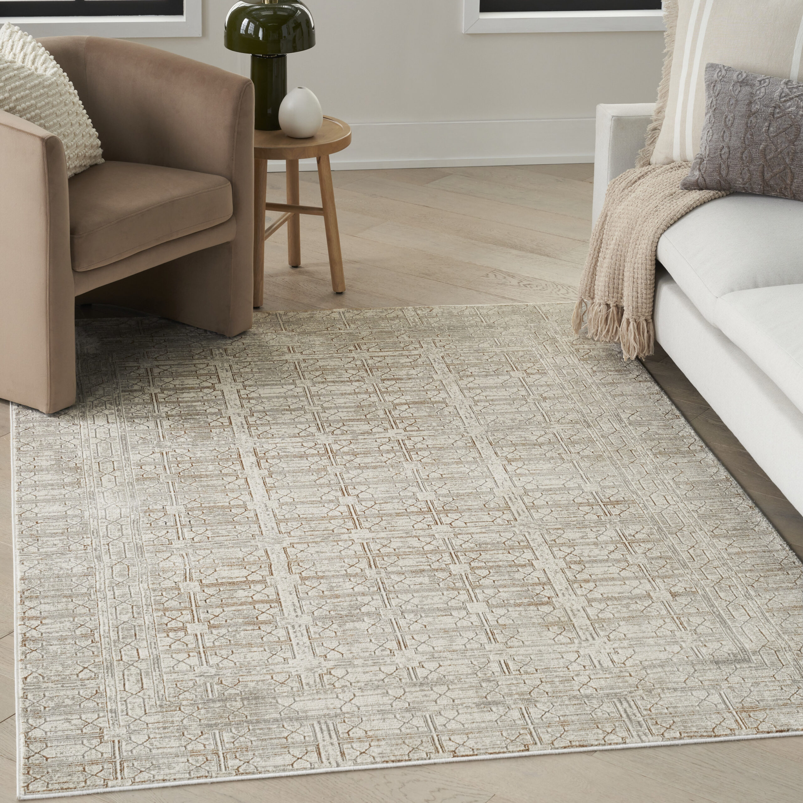 Nourison Desire DSR07 Ivory Beige Area Rug - Image 5