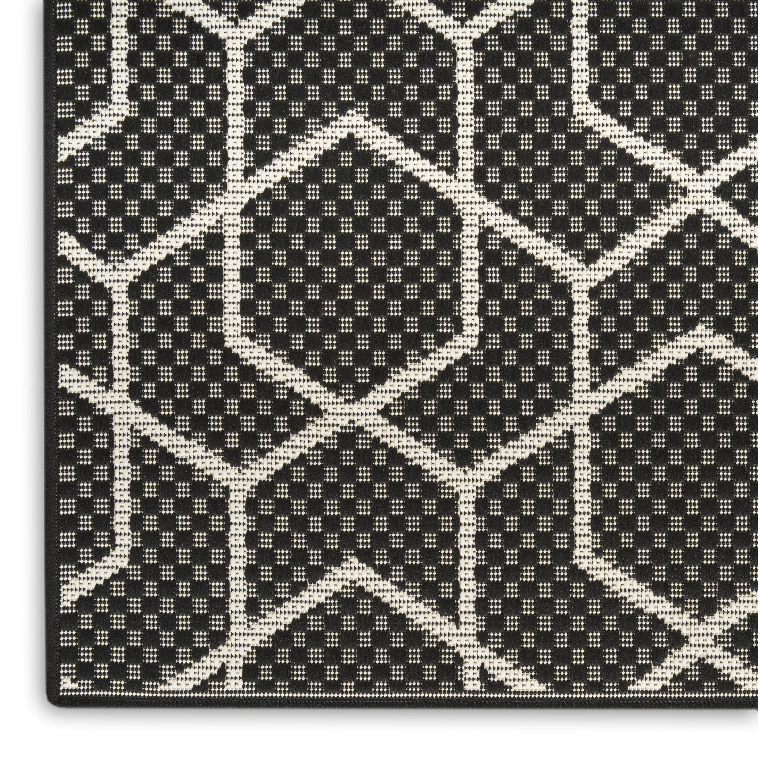 Nourison Horizon Indoor/Outdoor HOZ01 Black Area Rug - Image 2