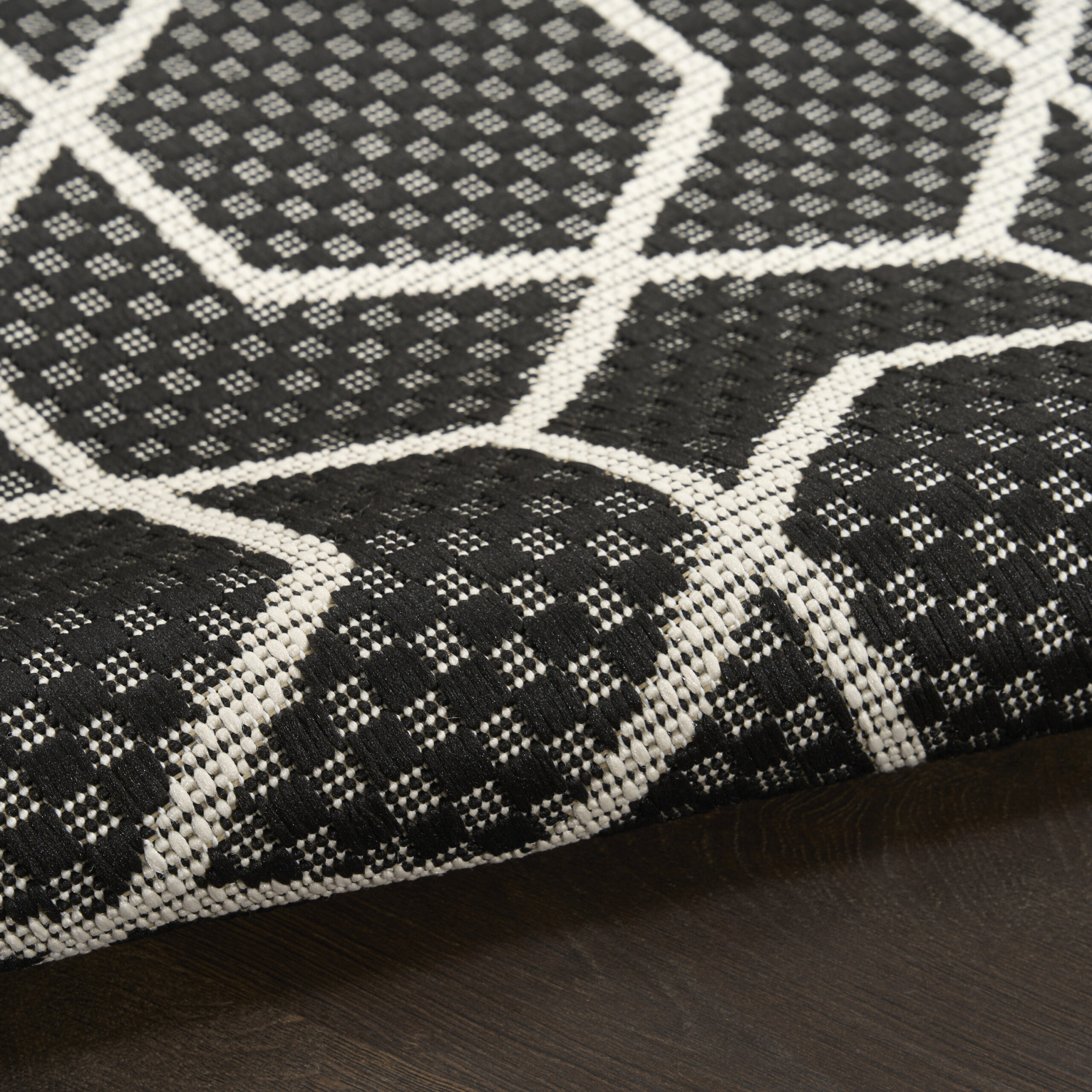 Nourison Horizon Indoor/Outdoor HOZ01 Black Area Rug - Image 3