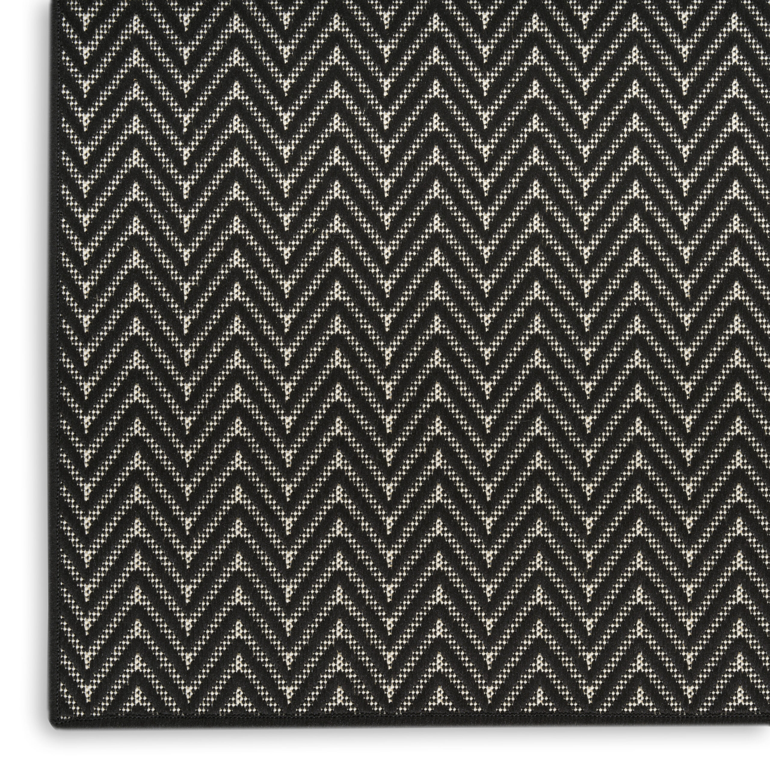 Nourison Horizon Indoor/Outdoor HOZ02 Black Area Rug - Image 2