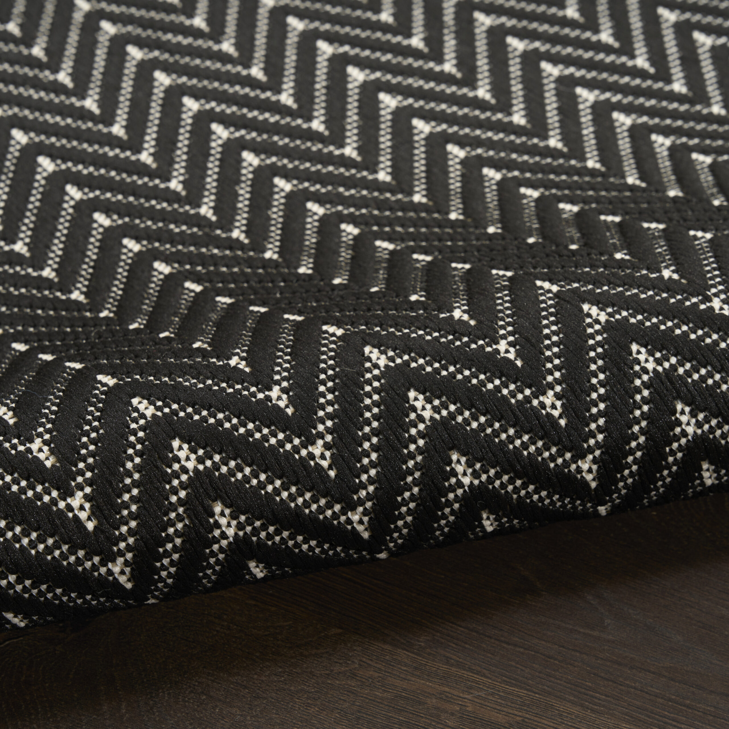 Nourison Horizon Indoor/Outdoor HOZ02 Black Area Rug - Image 3