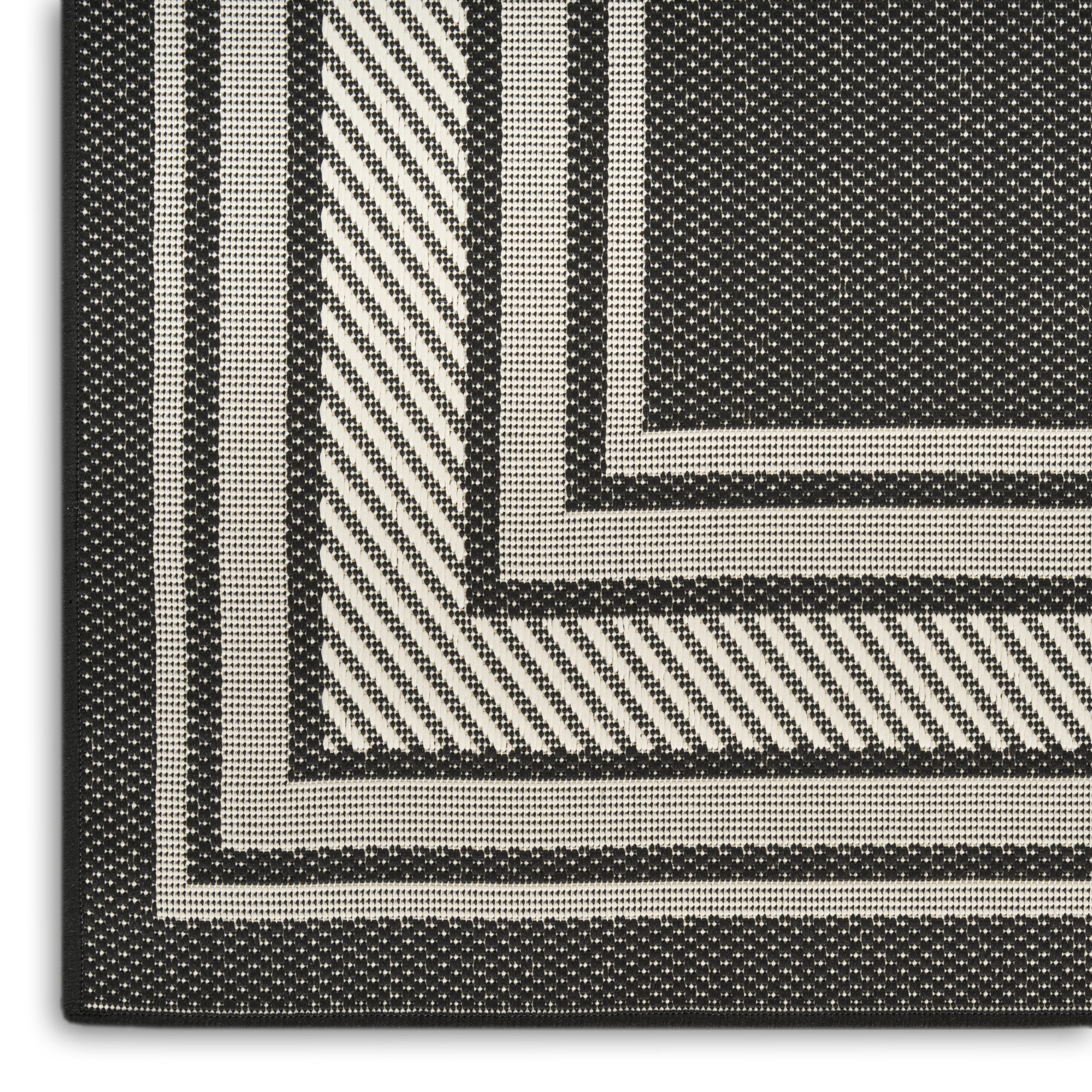 Nourison Horizon Indoor/Outdoor HOZ03 Black Area Rug - Image 2