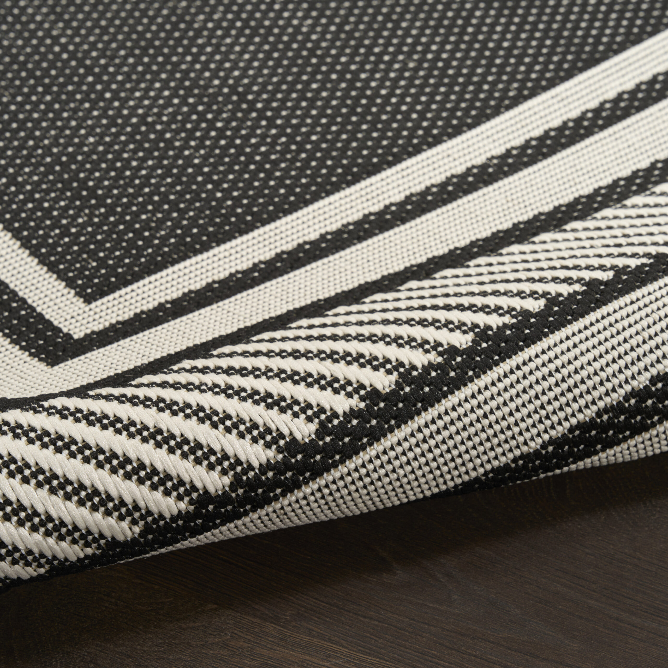 Nourison Horizon Indoor/Outdoor HOZ03 Black Area Rug - Image 3