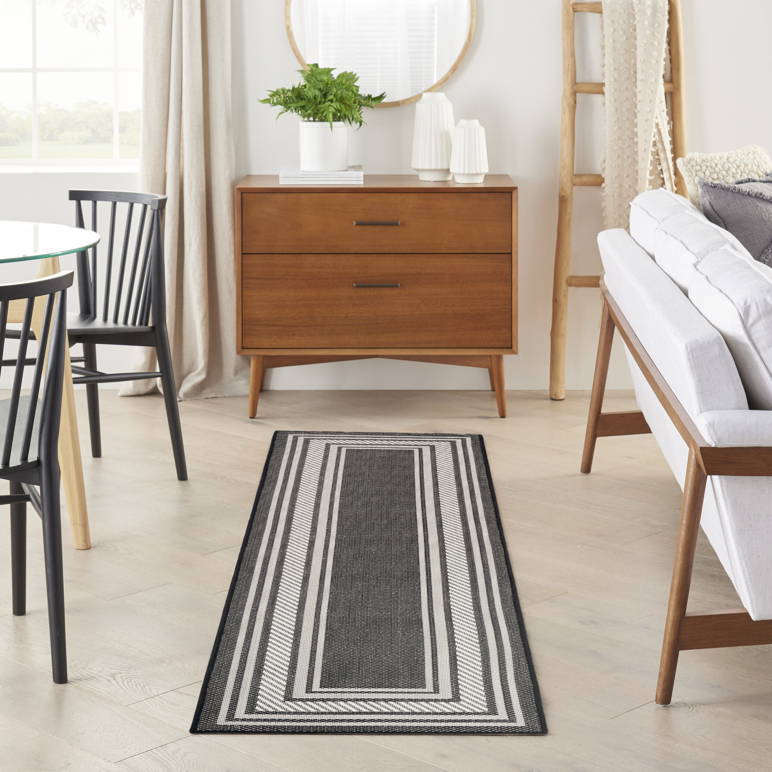 Nourison Horizon Indoor/Outdoor HOZ03 Black Area Rug - Image 5