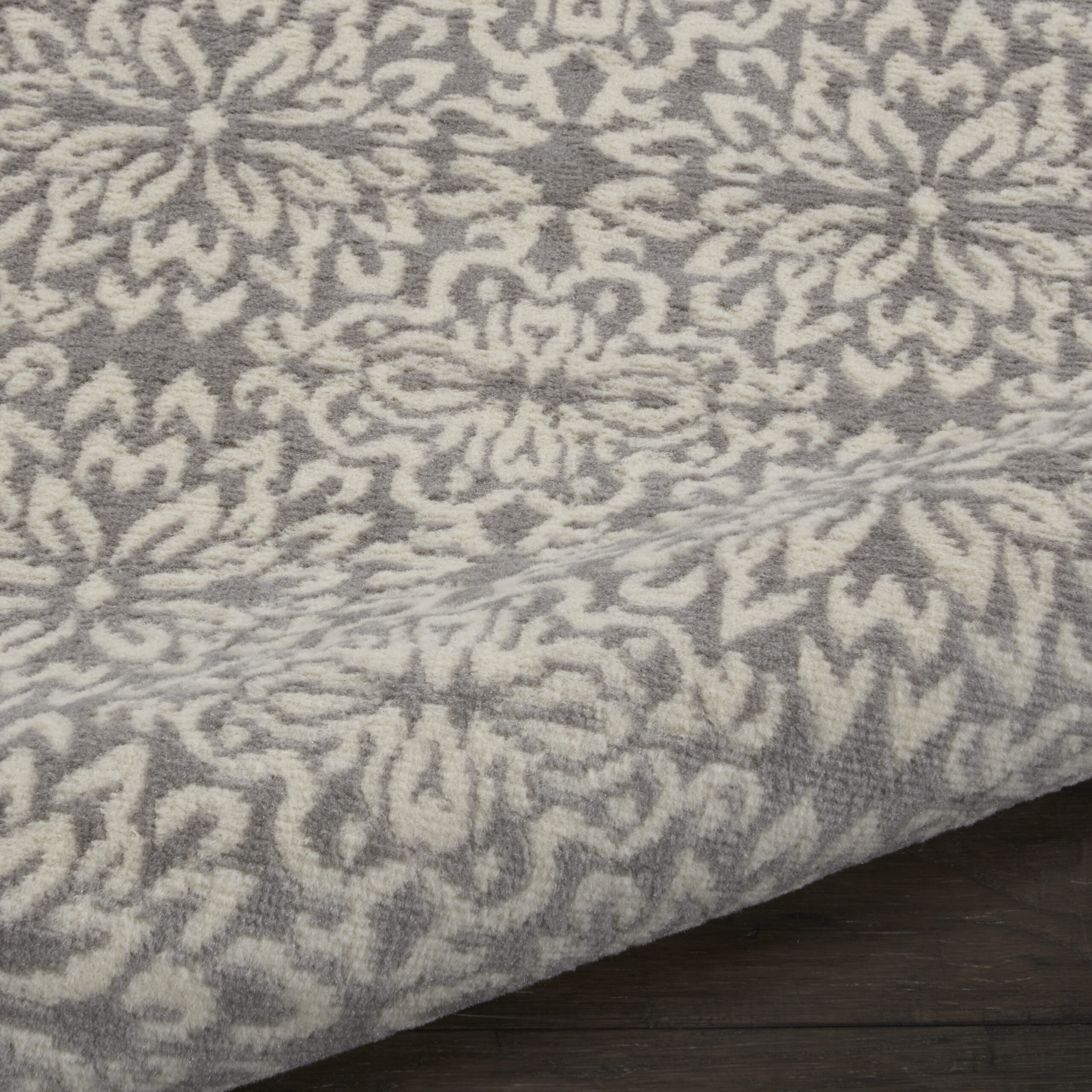 Nourison Jubilant JUB06 Ivory Grey Area Rug - Image 3
