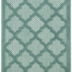 Nourison Easy Care NES01 Aqua Teal Area Rug