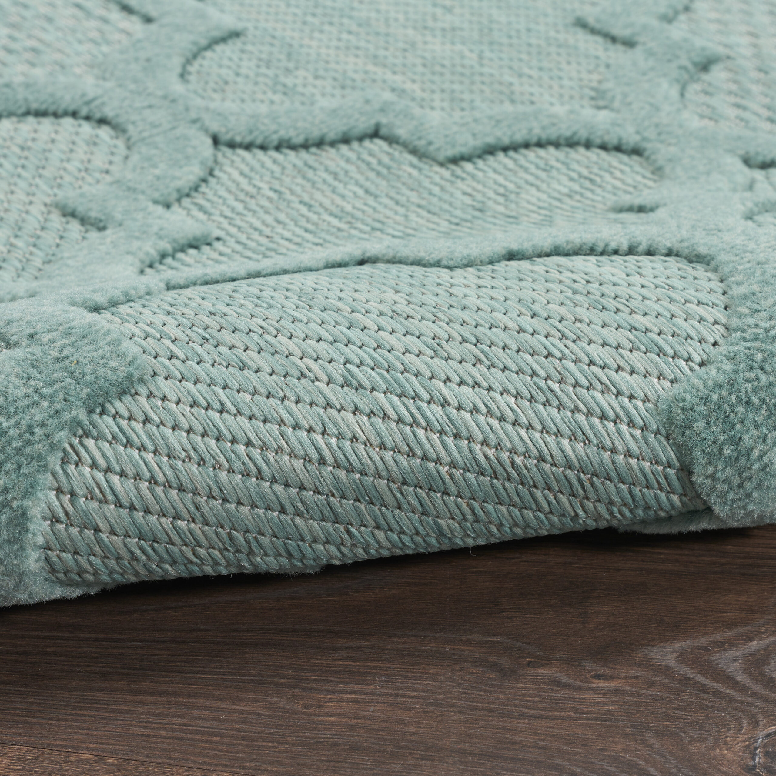 Nourison Easy Care NES01 Aqua Teal Area Rug - Image 3