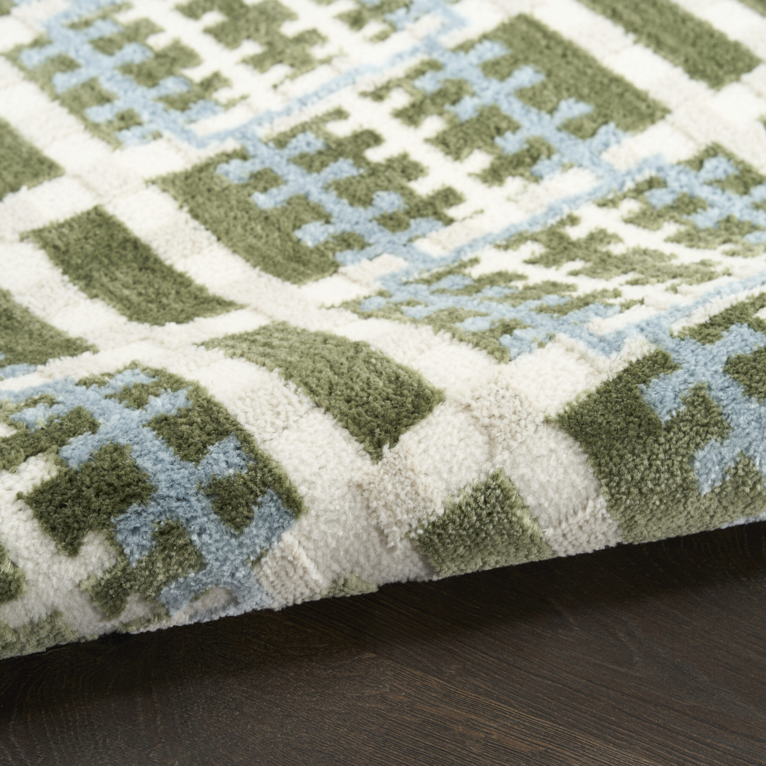 Nourison Nordic NRC08 Blue Green Area Rug - Image 3