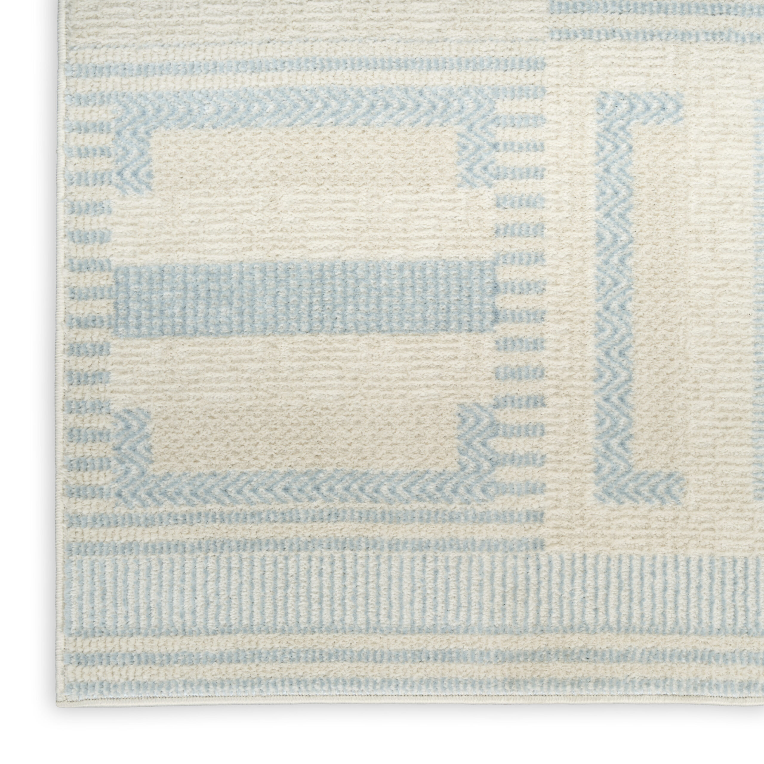 Nourison Nordic NRC11 Ivory Blue Area Rug - Image 2