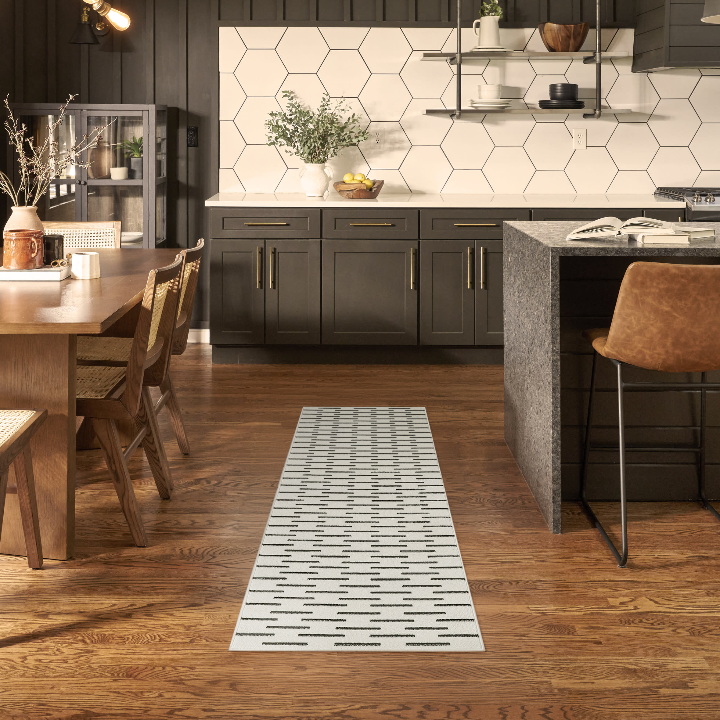 Nourison Nordic NRC12 Ivory Black Area Rug - Image 5