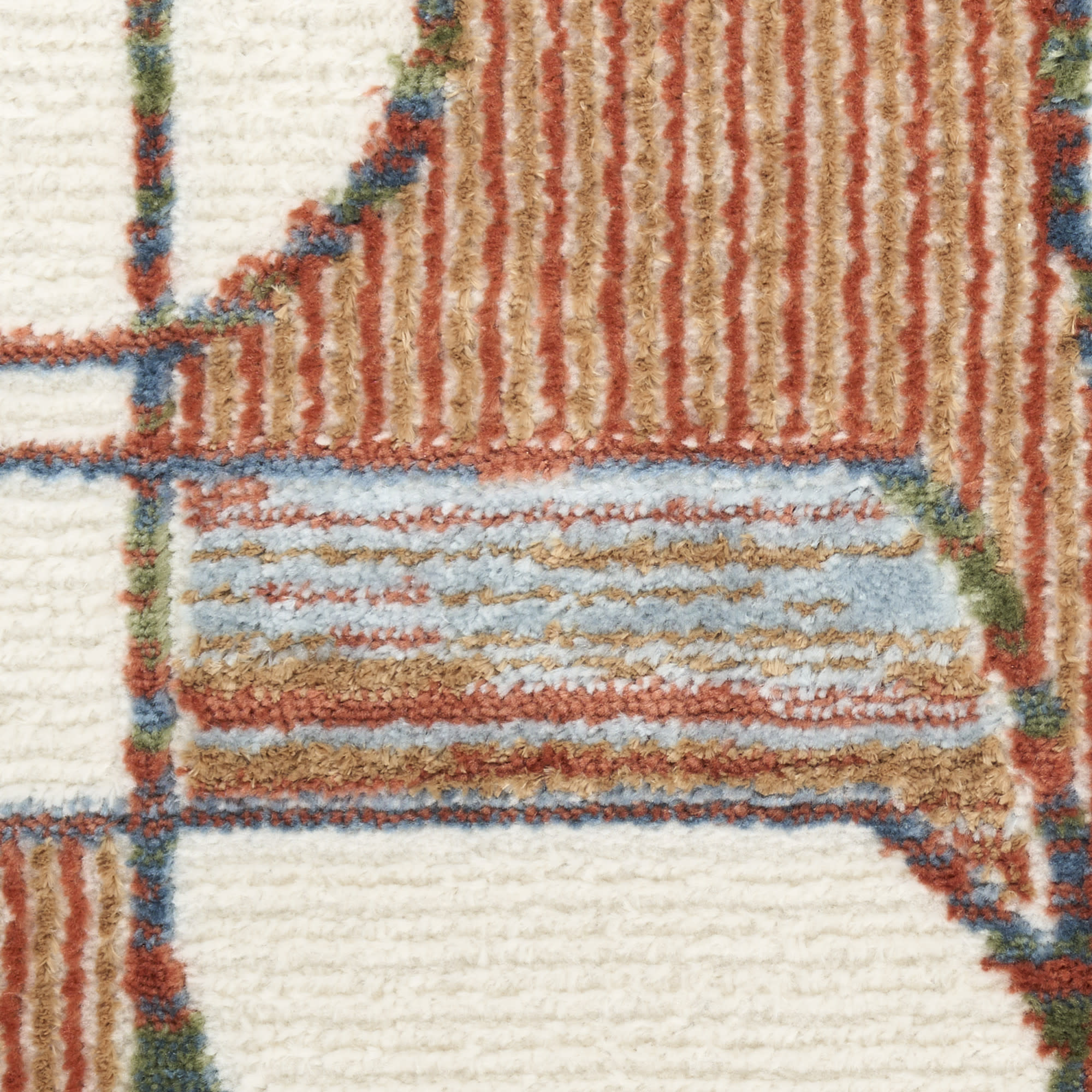 Nourison Nordic NRC17 Ivory Rust Area Rug - Image 4
