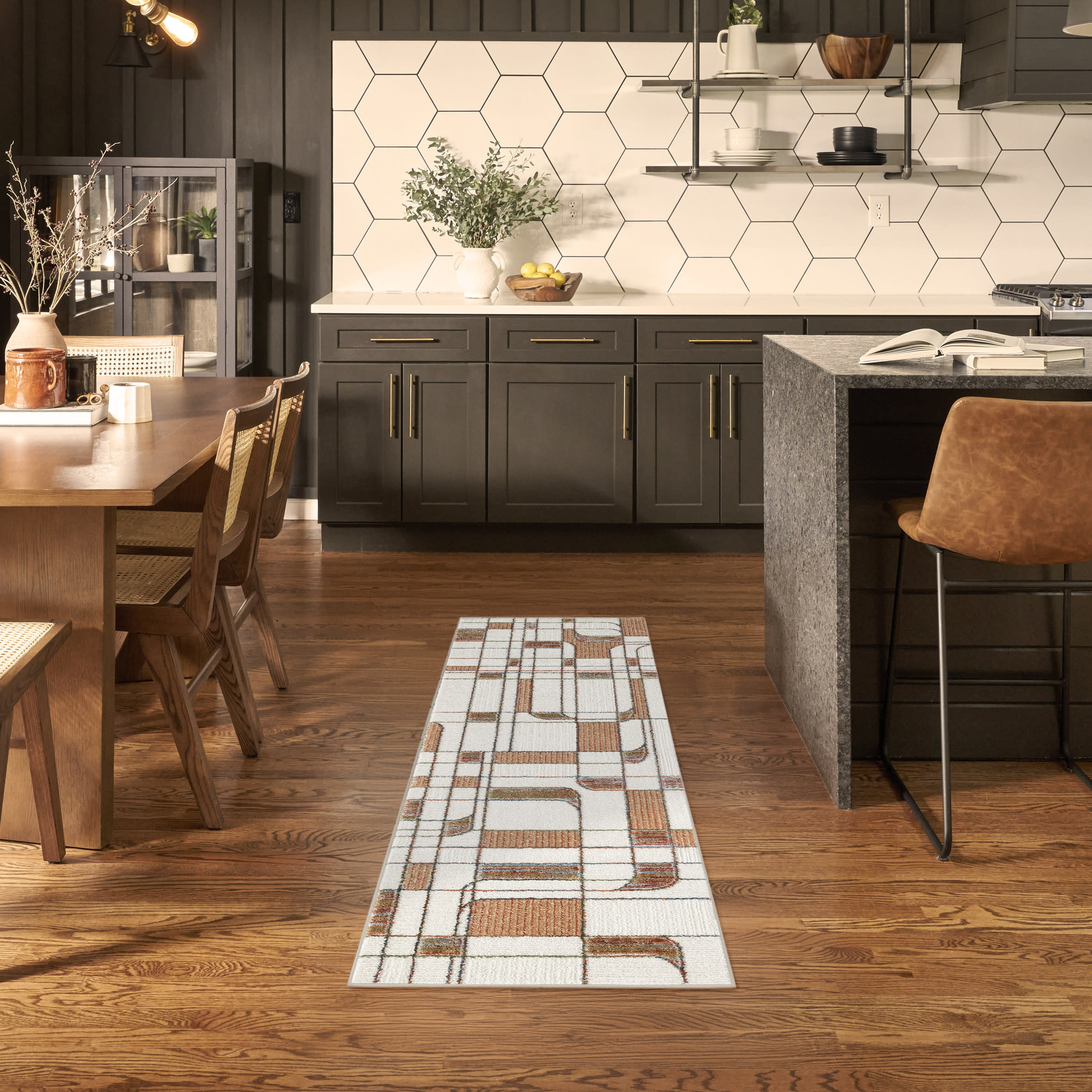 Nourison Nordic NRC17 Ivory Rust Area Rug - Image 5