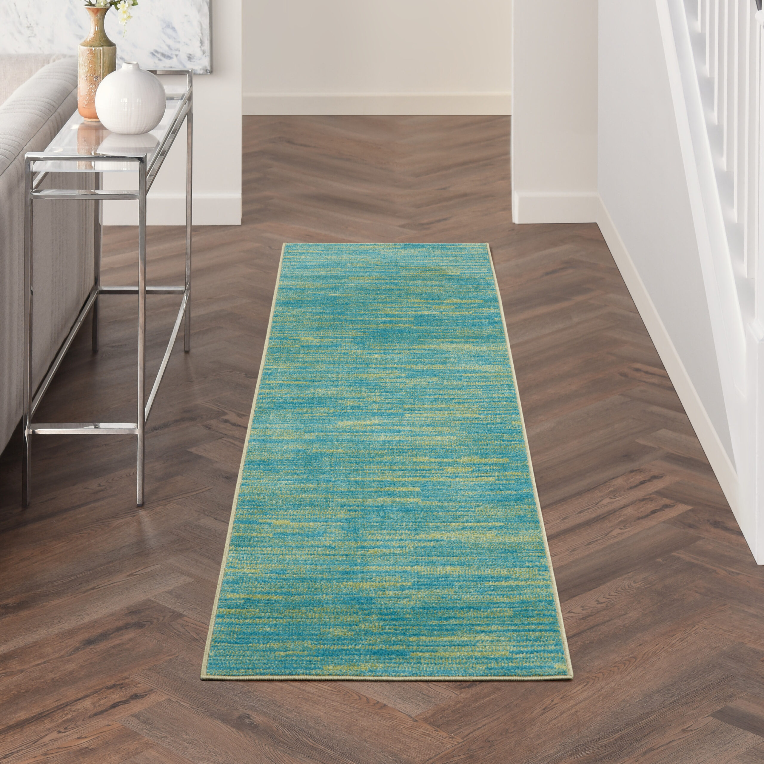 Nourison Nourison Essentials NRE01 Blue Green Area Rug - Image 5