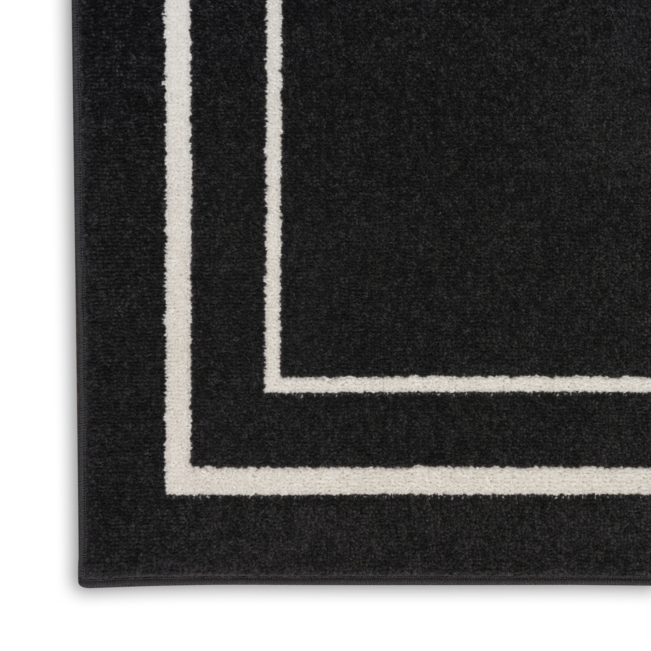Nourison Nourison Essentials NRE02 Black Ivory Area Rug - Image 2