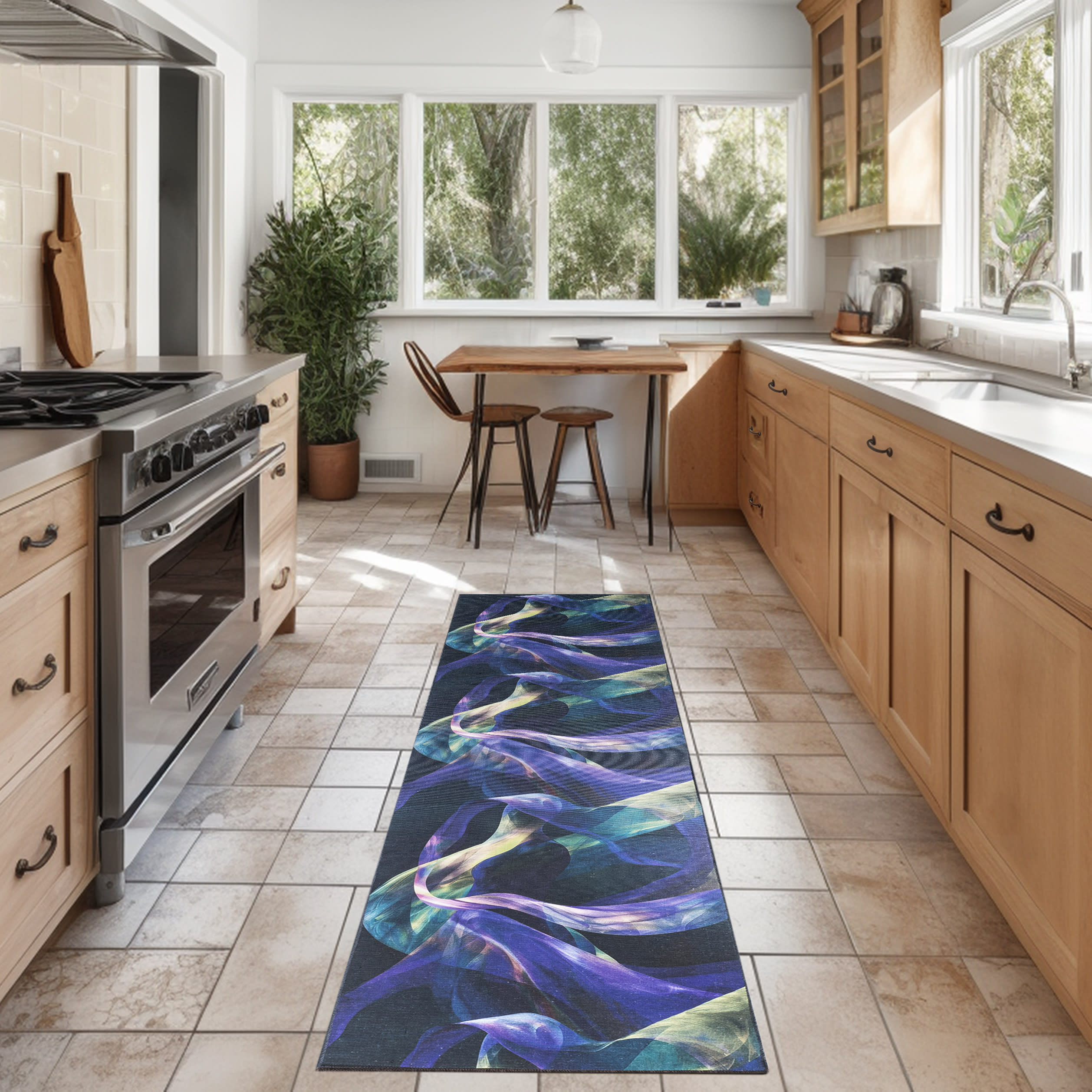 Nourison Nourison Washables NWB16 Blue Multicolor Area Rug - Image 5