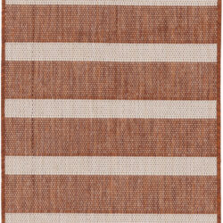 Nourison Positano POS03 Terracotta Ivory Area Rug