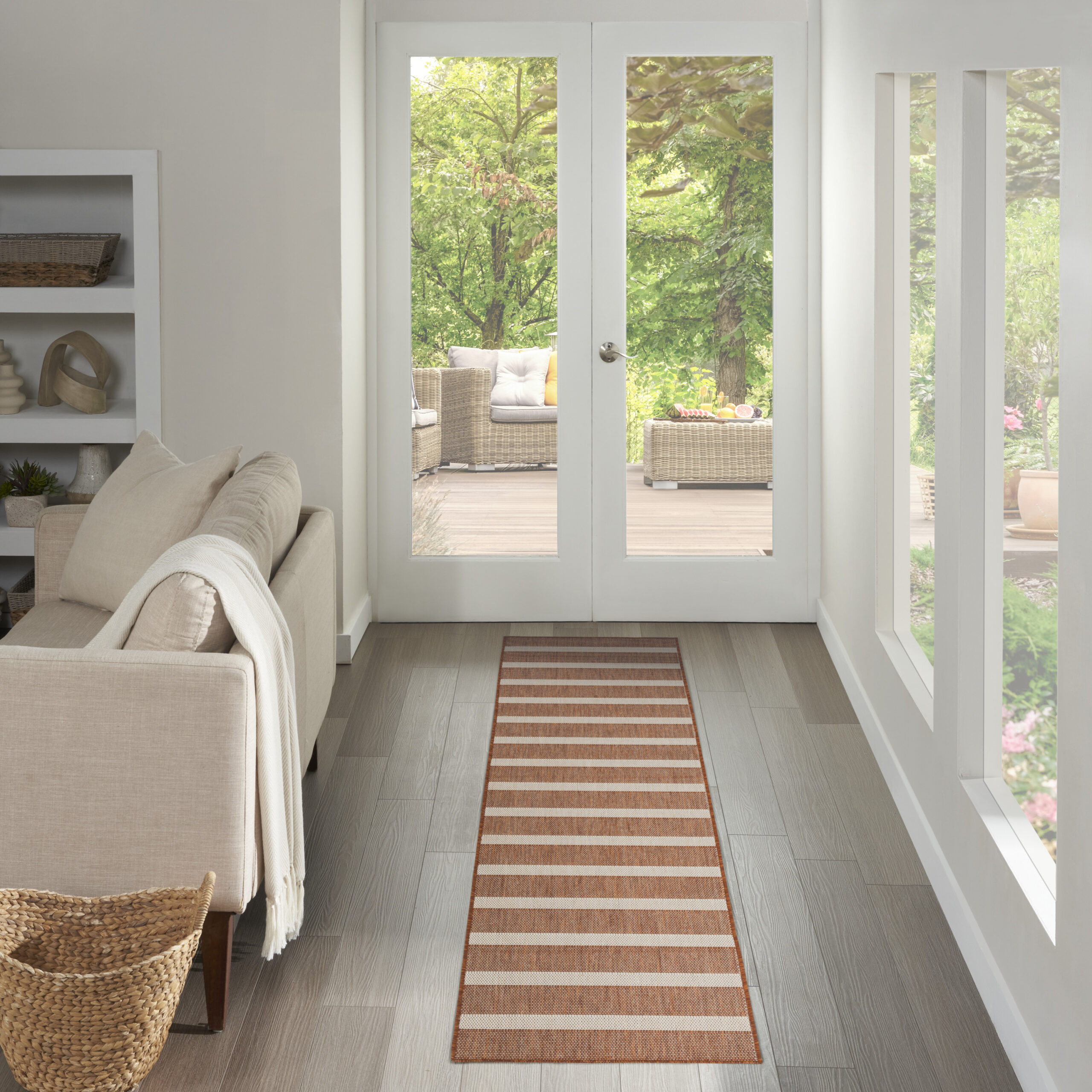 Nourison Positano POS03 Terracotta Ivory Area Rug - Image 5