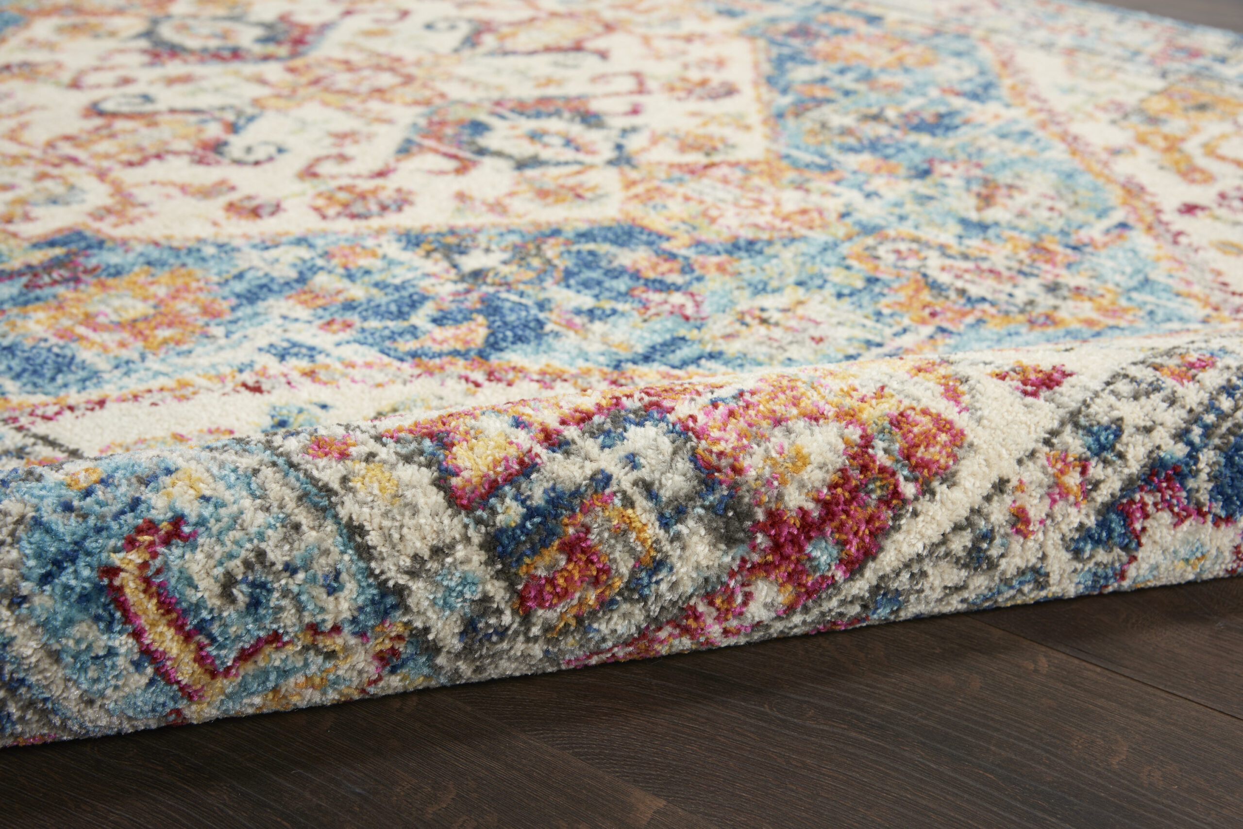 Nourison Passion PSN23 Ivory Light Blue Area Rug - Image 3