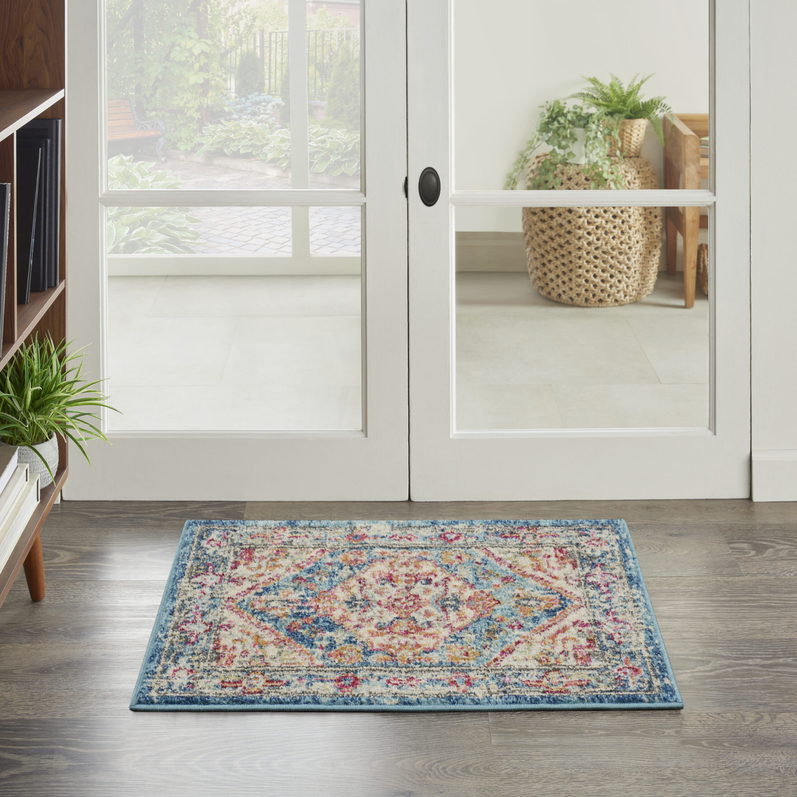 Nourison Passion PSN23 Ivory Light Blue Area Rug - Image 5