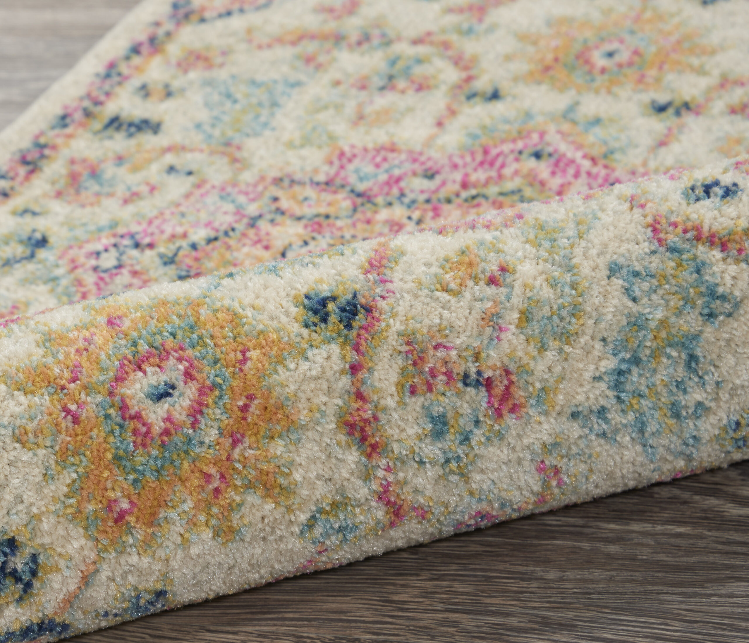 Nourison Passion PSN25 Ivory Pink Area Rug - Image 3