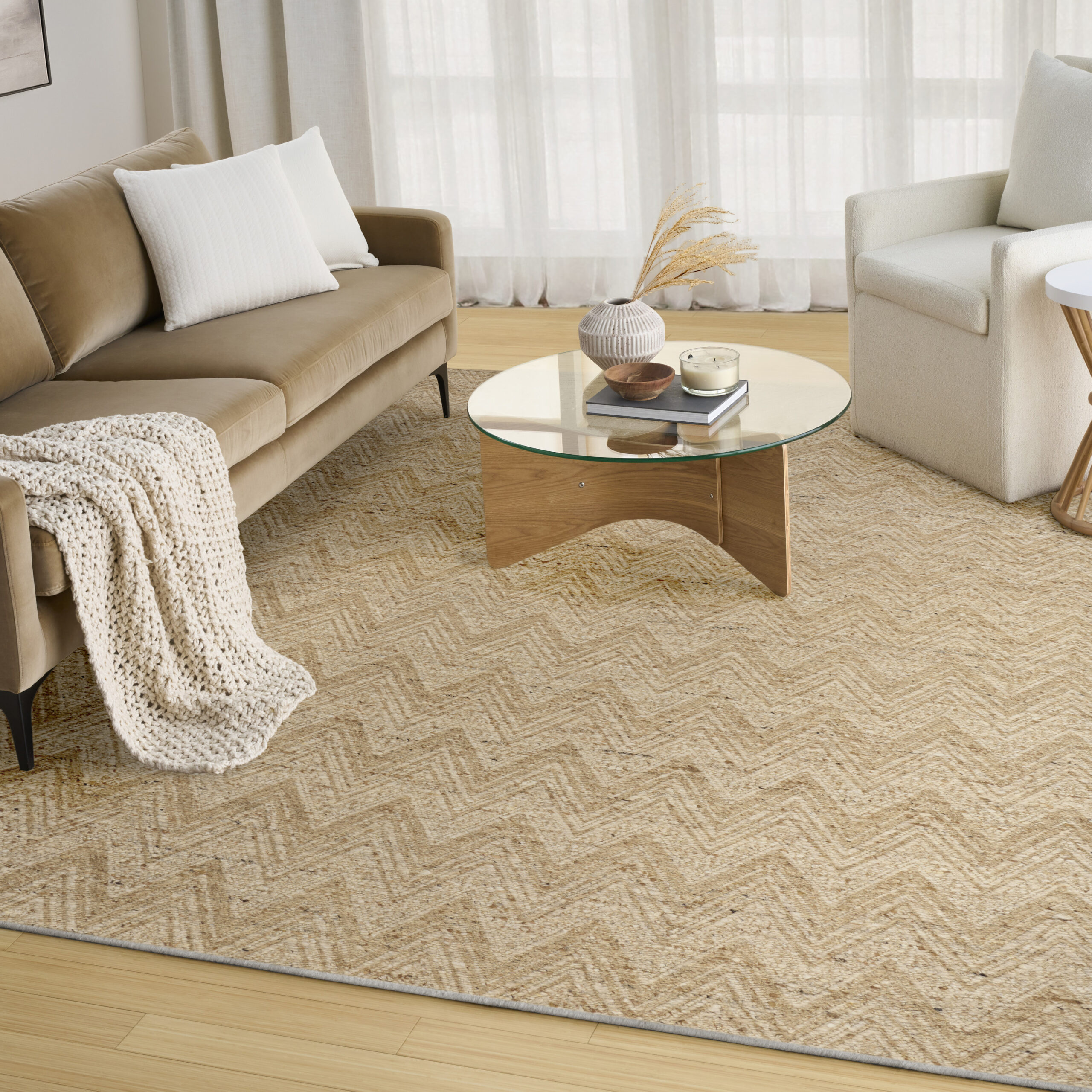 DKNY Pure Purl PUU01 Beige Ivory Area Rug - Image 5