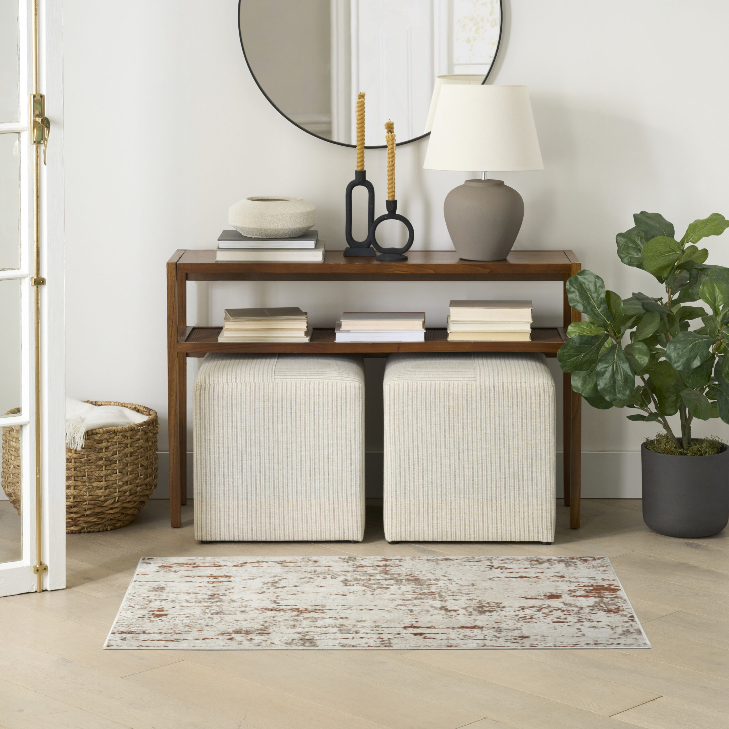 Nourison Quarry QUA01 Ivory Rust Area Rug - Image 5