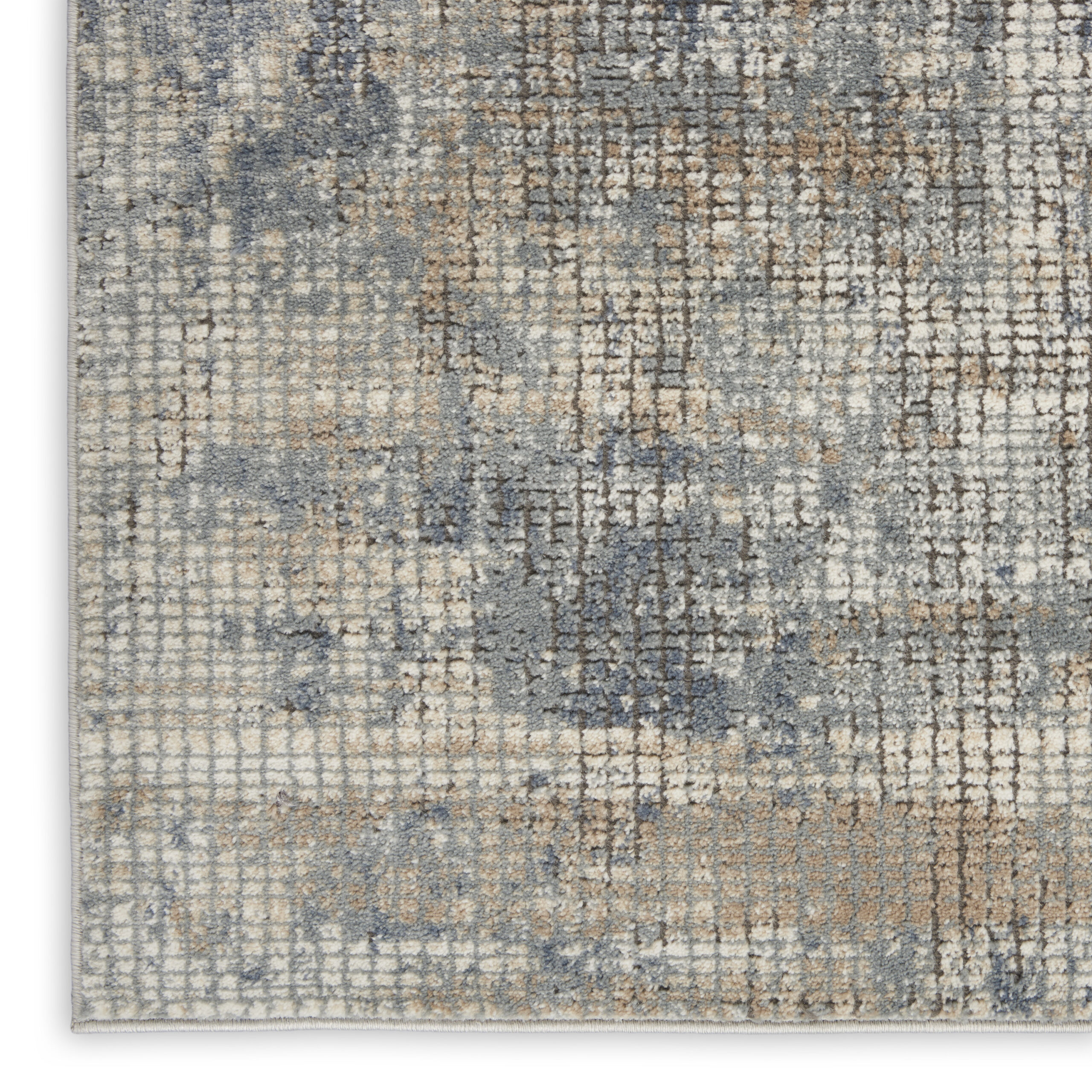 Nourison Quarry QUA02 Blue Beige Area Rug - Image 2