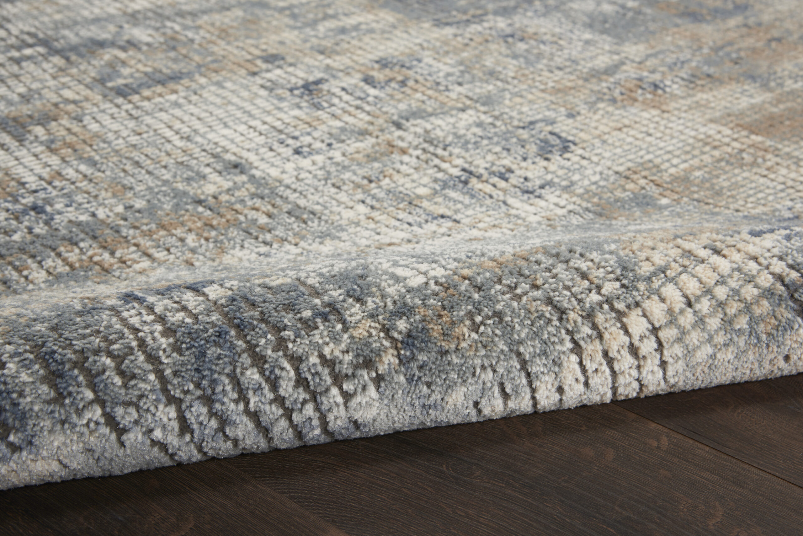 Nourison Quarry QUA02 Blue Beige Area Rug - Image 3