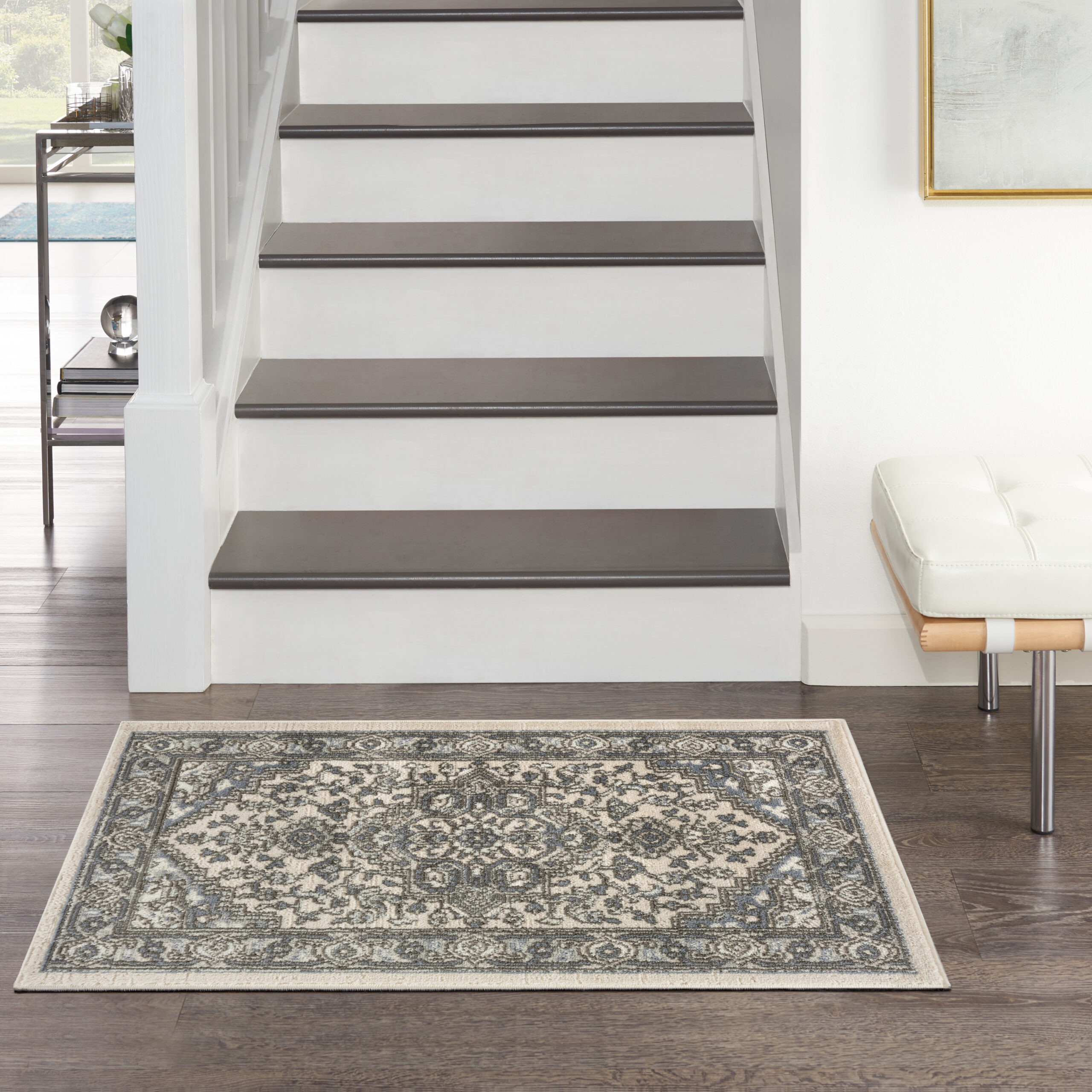 Nourison Quarry QUA05 Ivory Blue Area Rug - Image 5