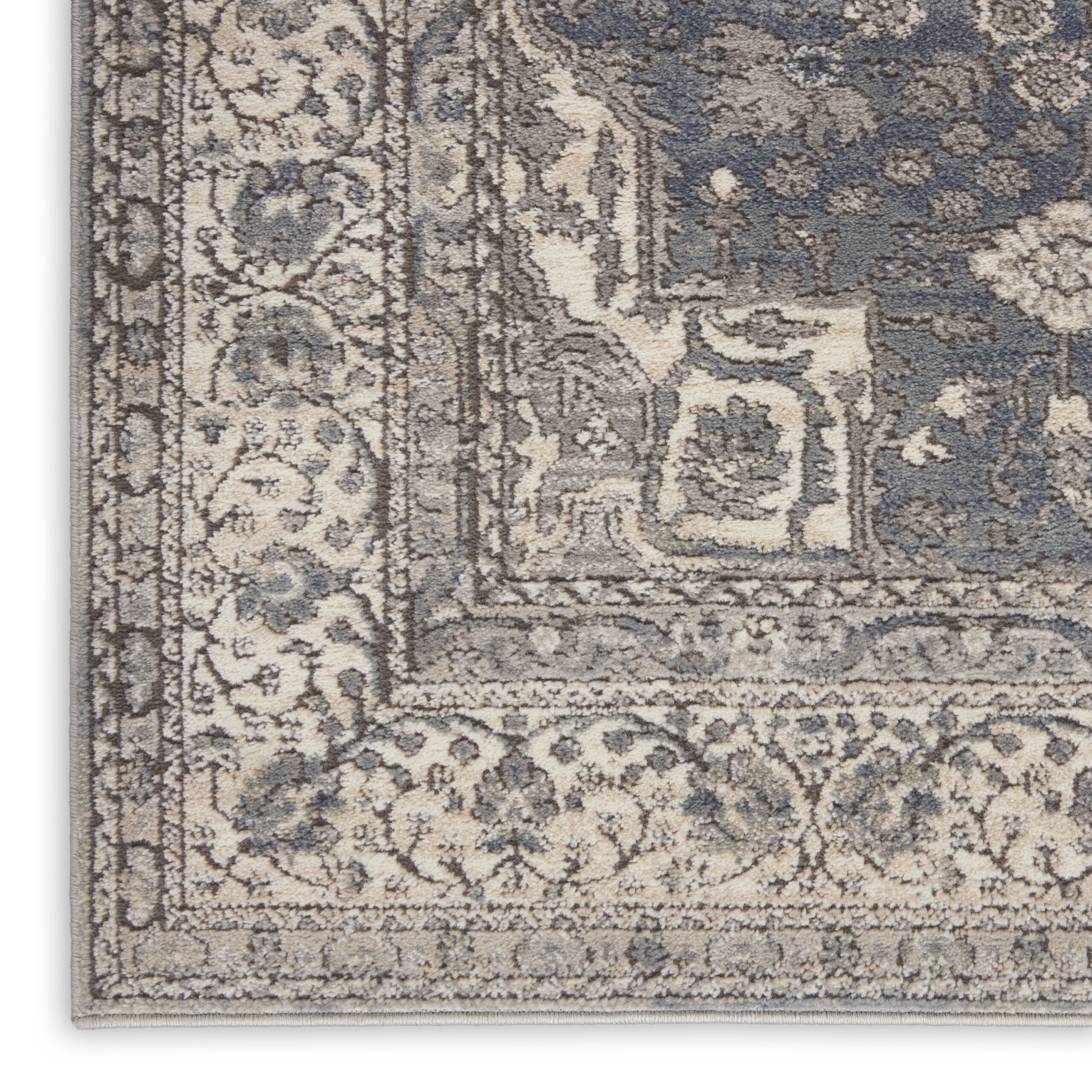 Nourison Quarry QUA07 Grey Ivory Area Rug - Image 2