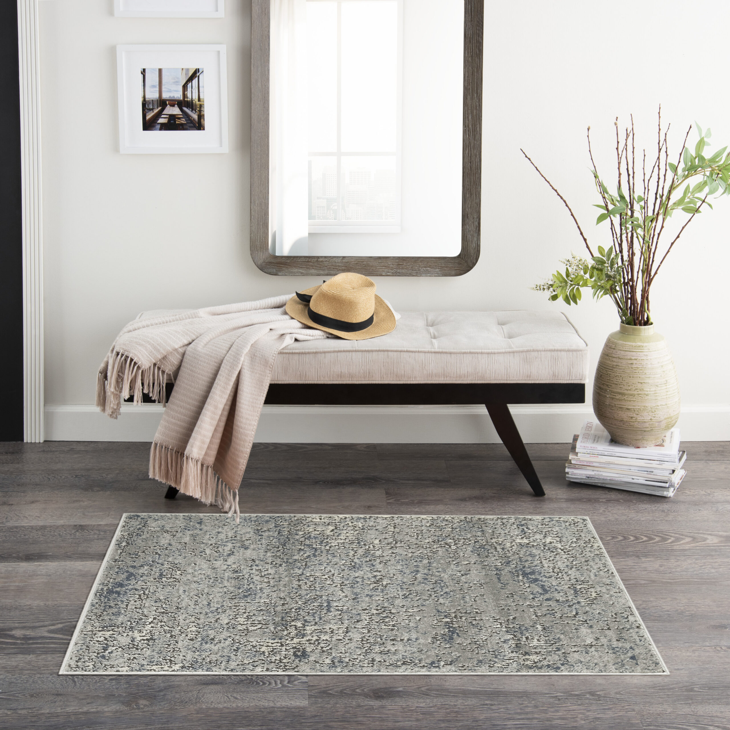 Nourison Quarry QUA17 Dark Grey Area Rug - Image 5