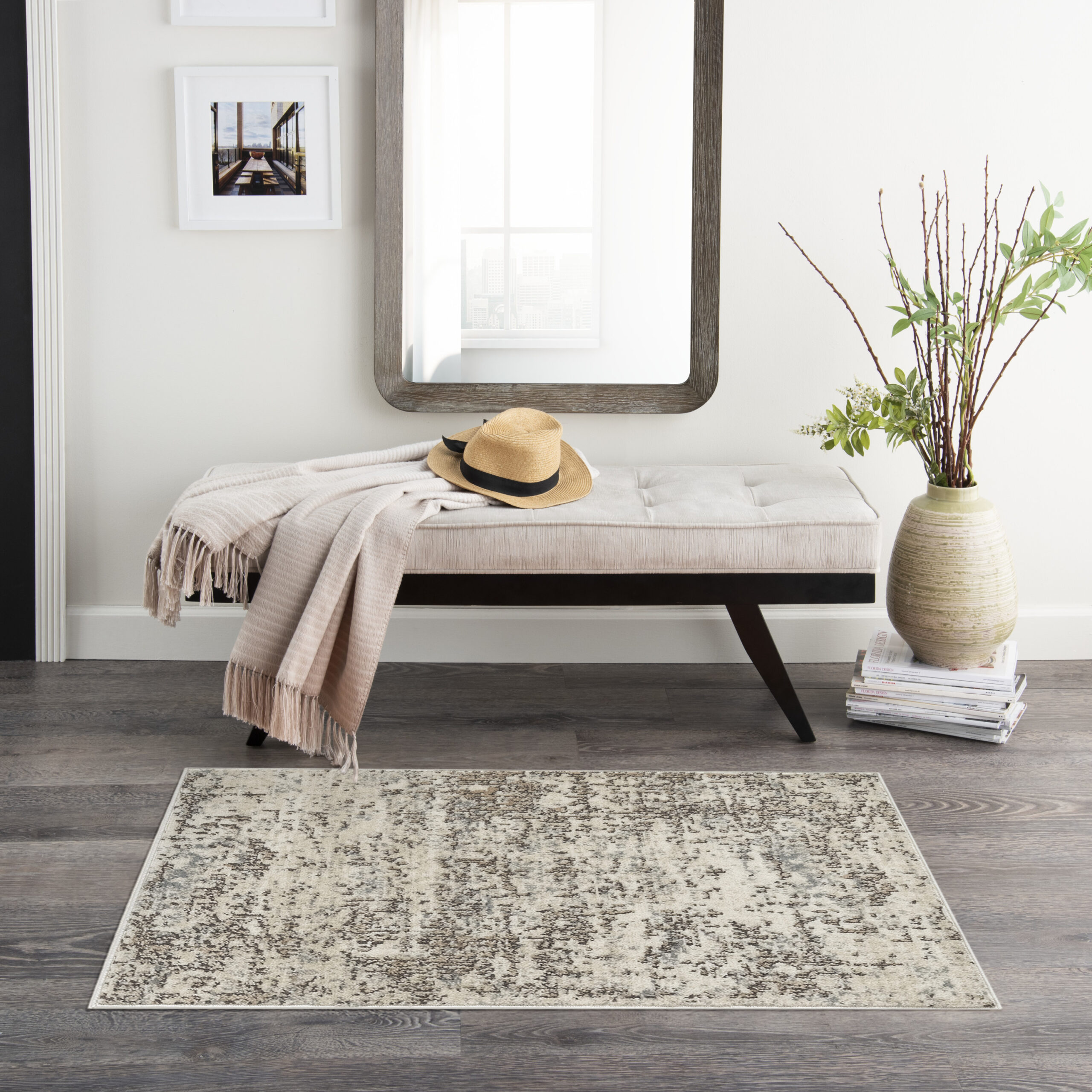 Nourison Quarry QUA17 Ivory Beige Area Rug - Image 5