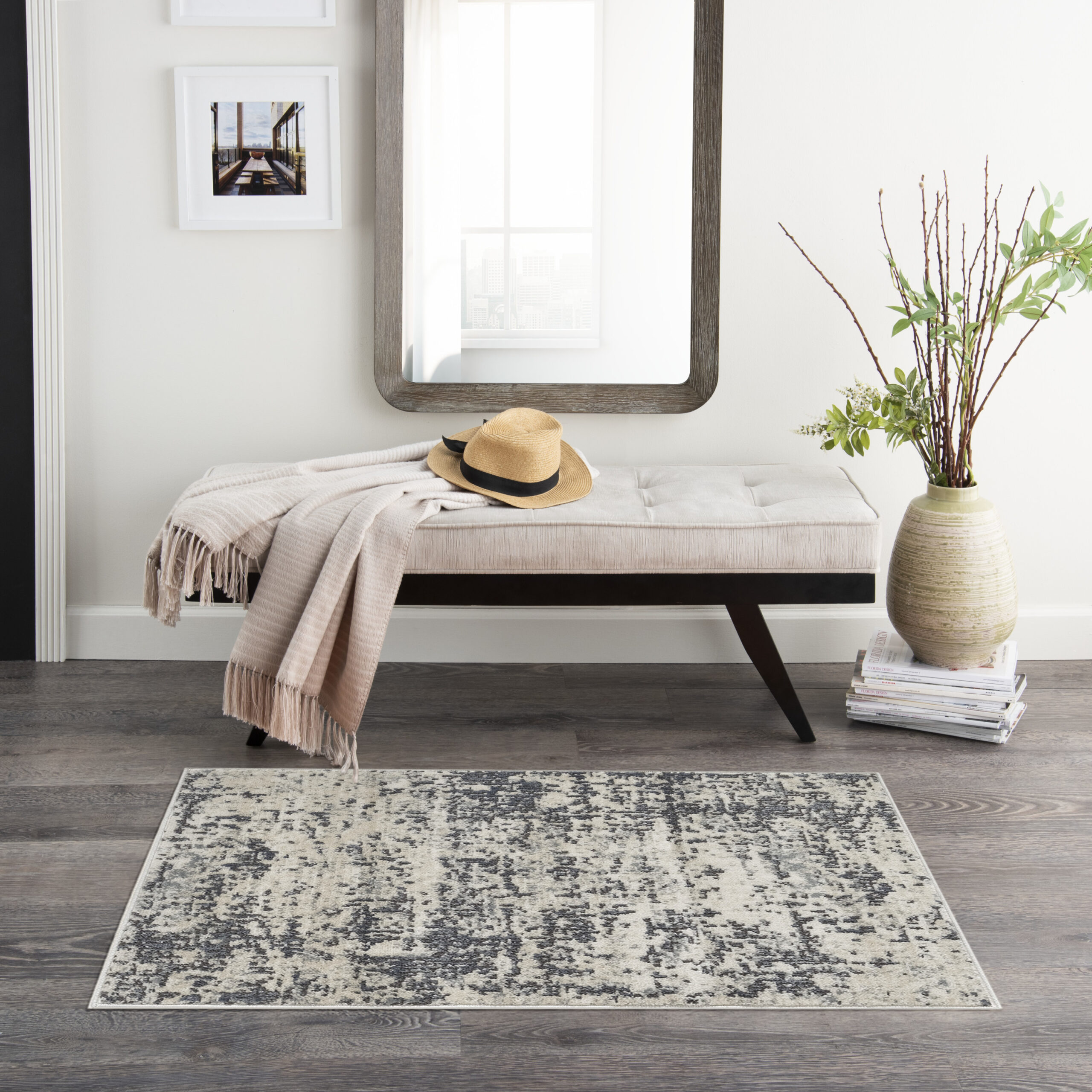 Nourison Quarry QUA17 Ivory Grey Area Rug - Image 5