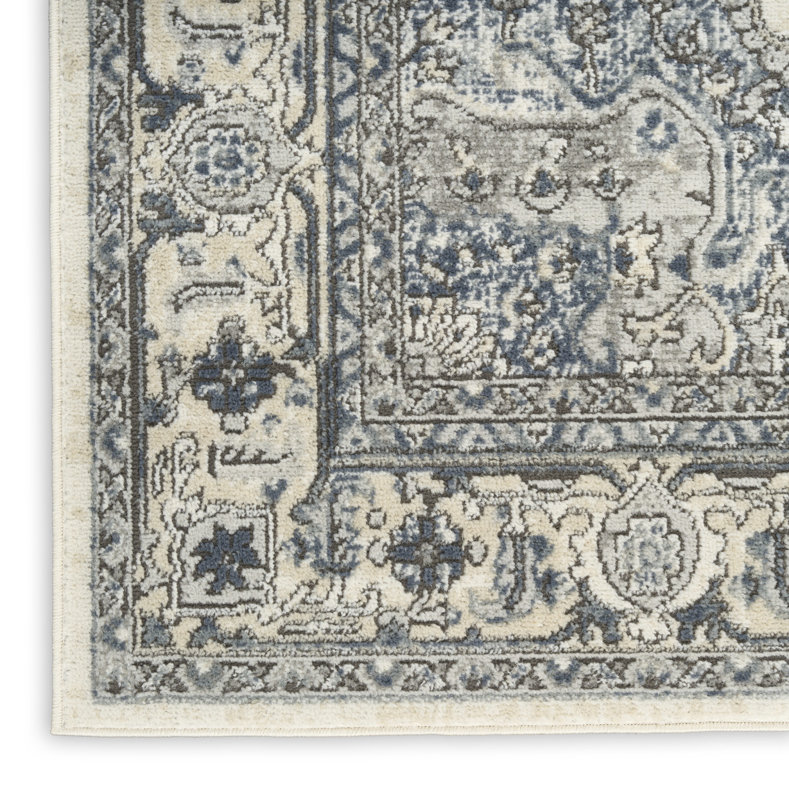 Nourison Quarry QUA18 Ivory Navy Area Rug - Image 2