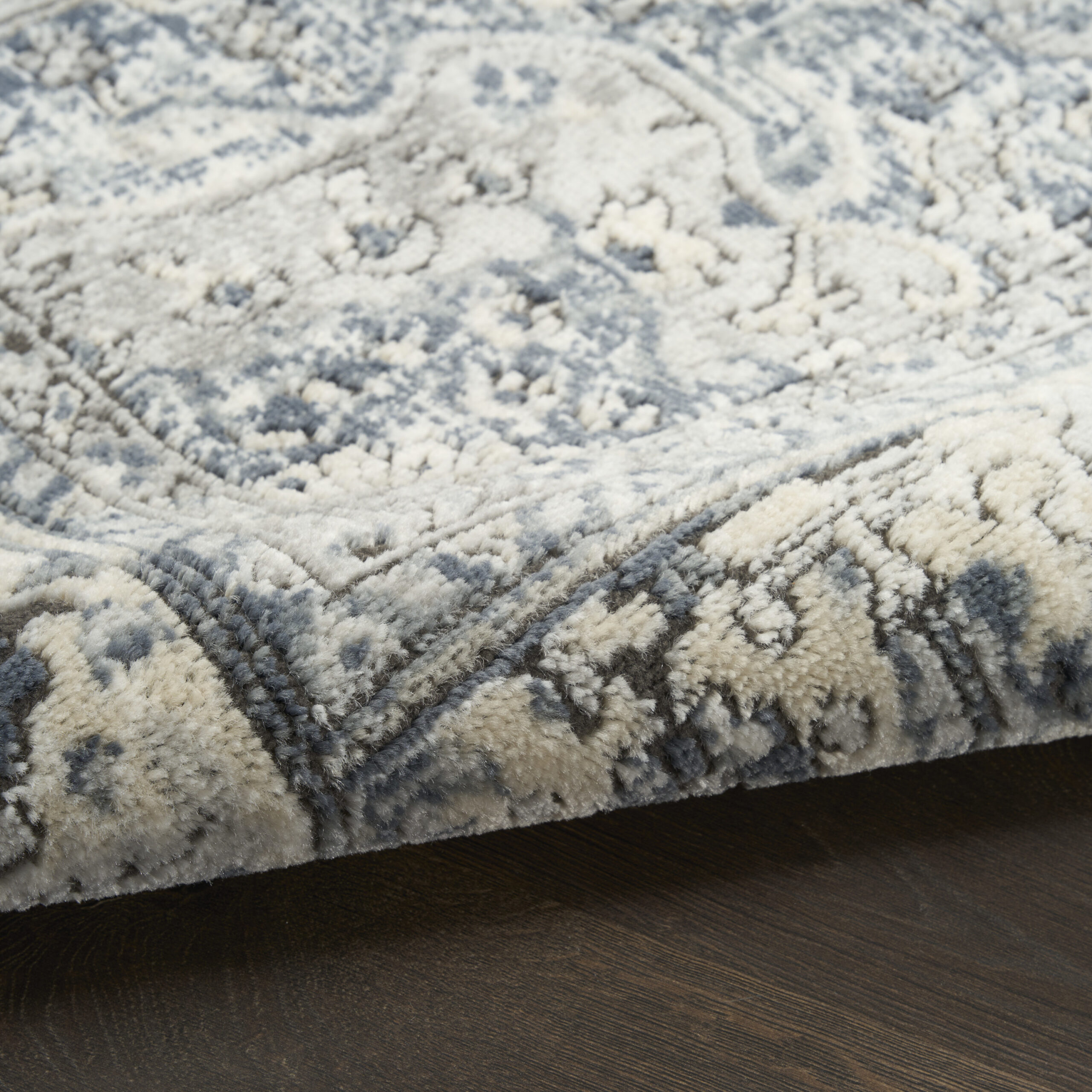 Nourison Quarry QUA18 Ivory Navy Area Rug - Image 3