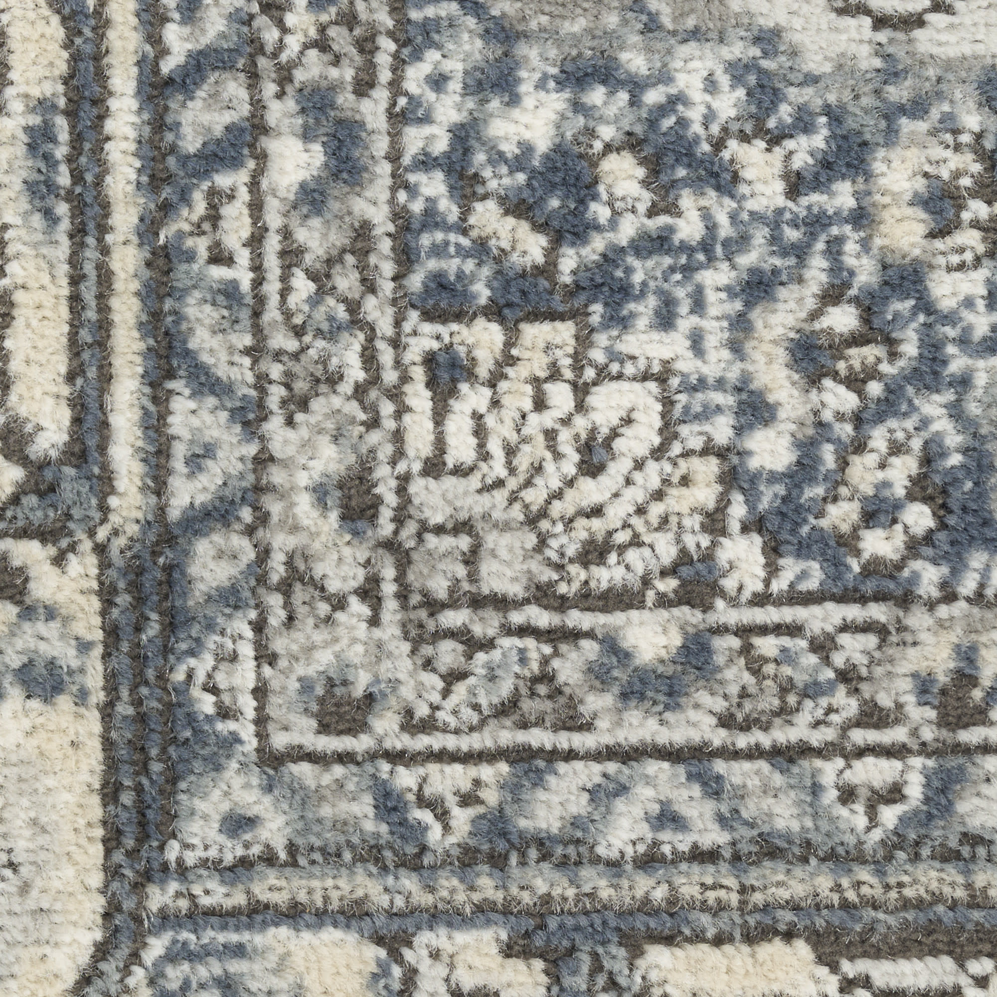 Nourison Quarry QUA18 Ivory Navy Area Rug - Image 4