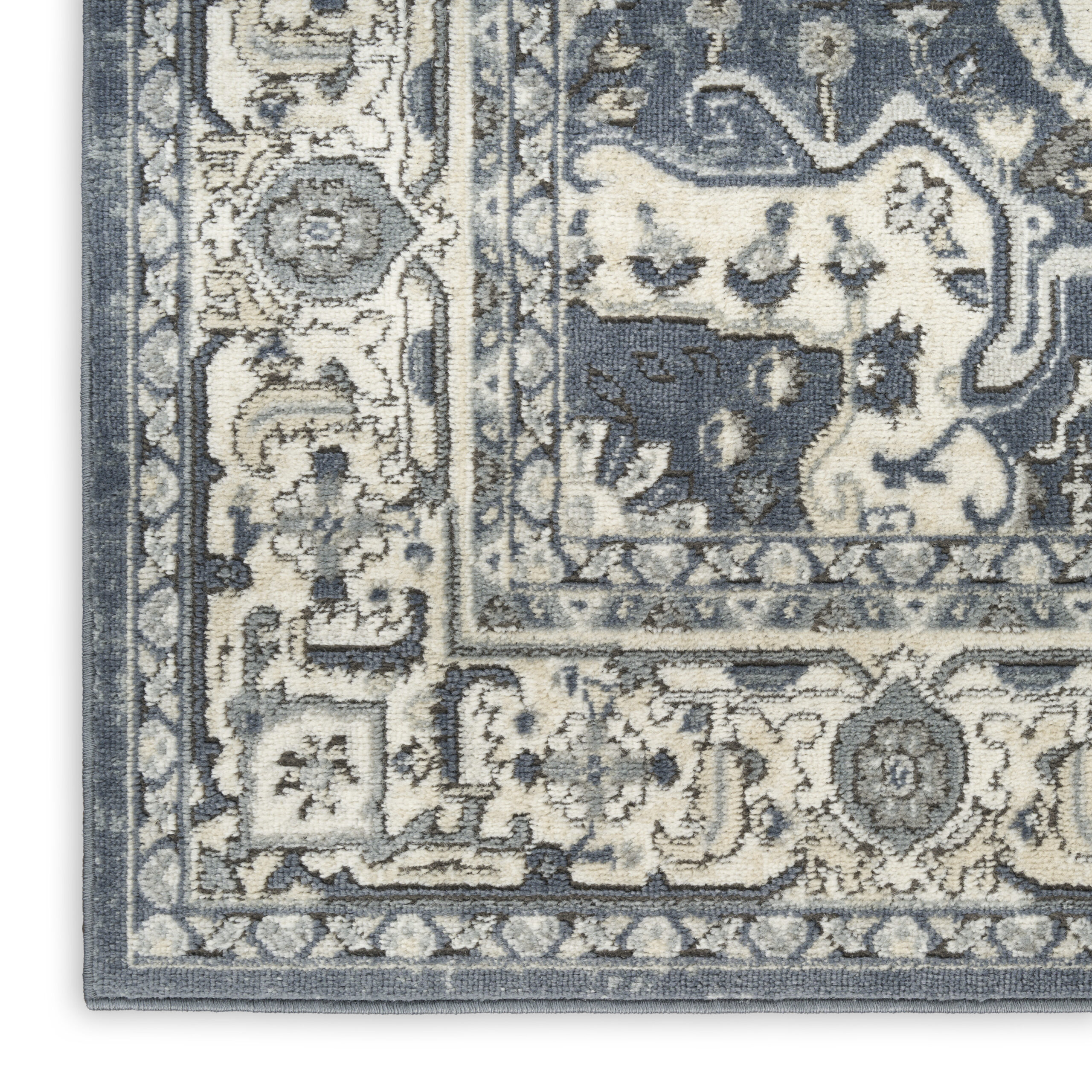 Nourison Quarry QUA18 Navy Ivory Area Rug - Image 2