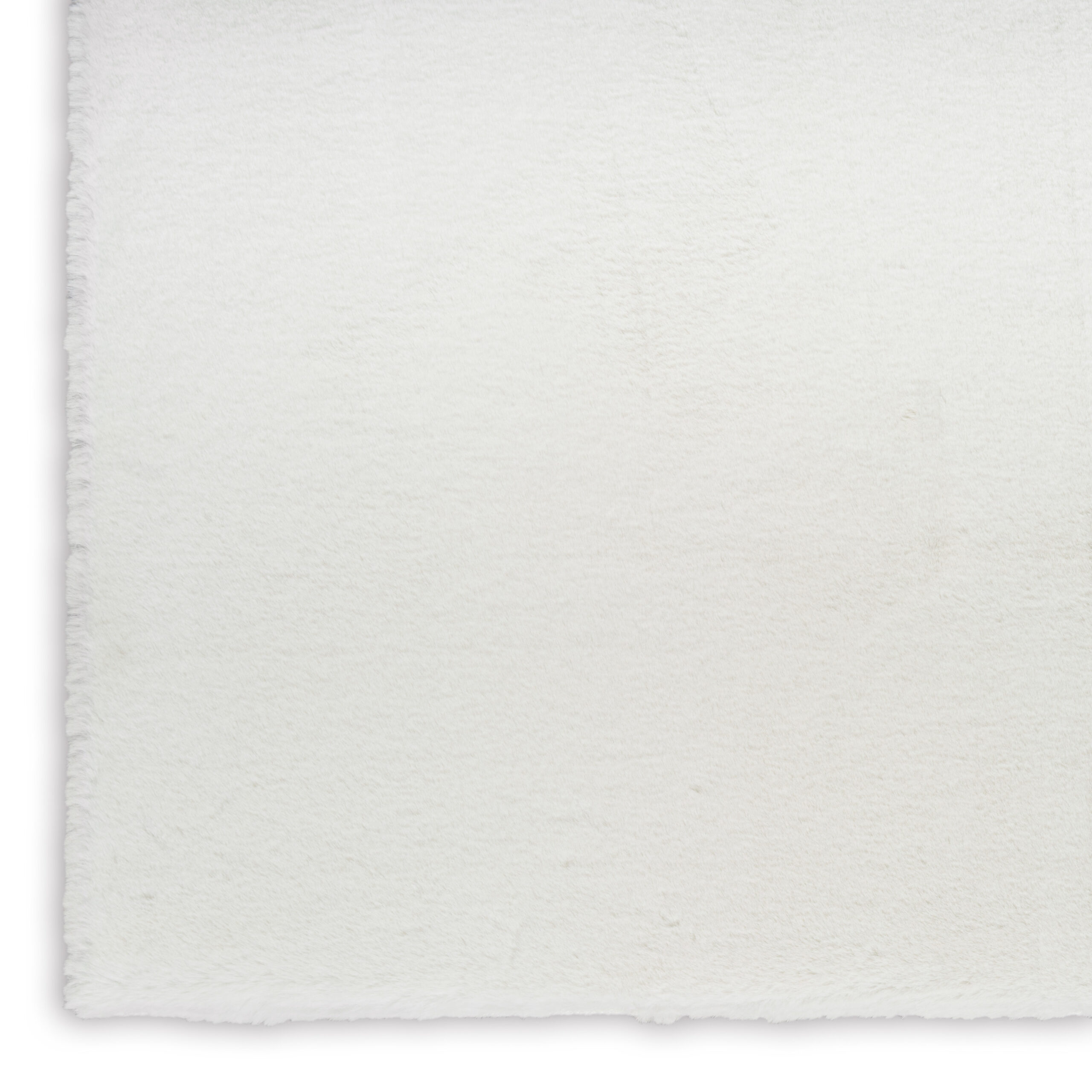 Nourison Soft Plush Rabbit Fur SFF01 White Area Rug - Image 2