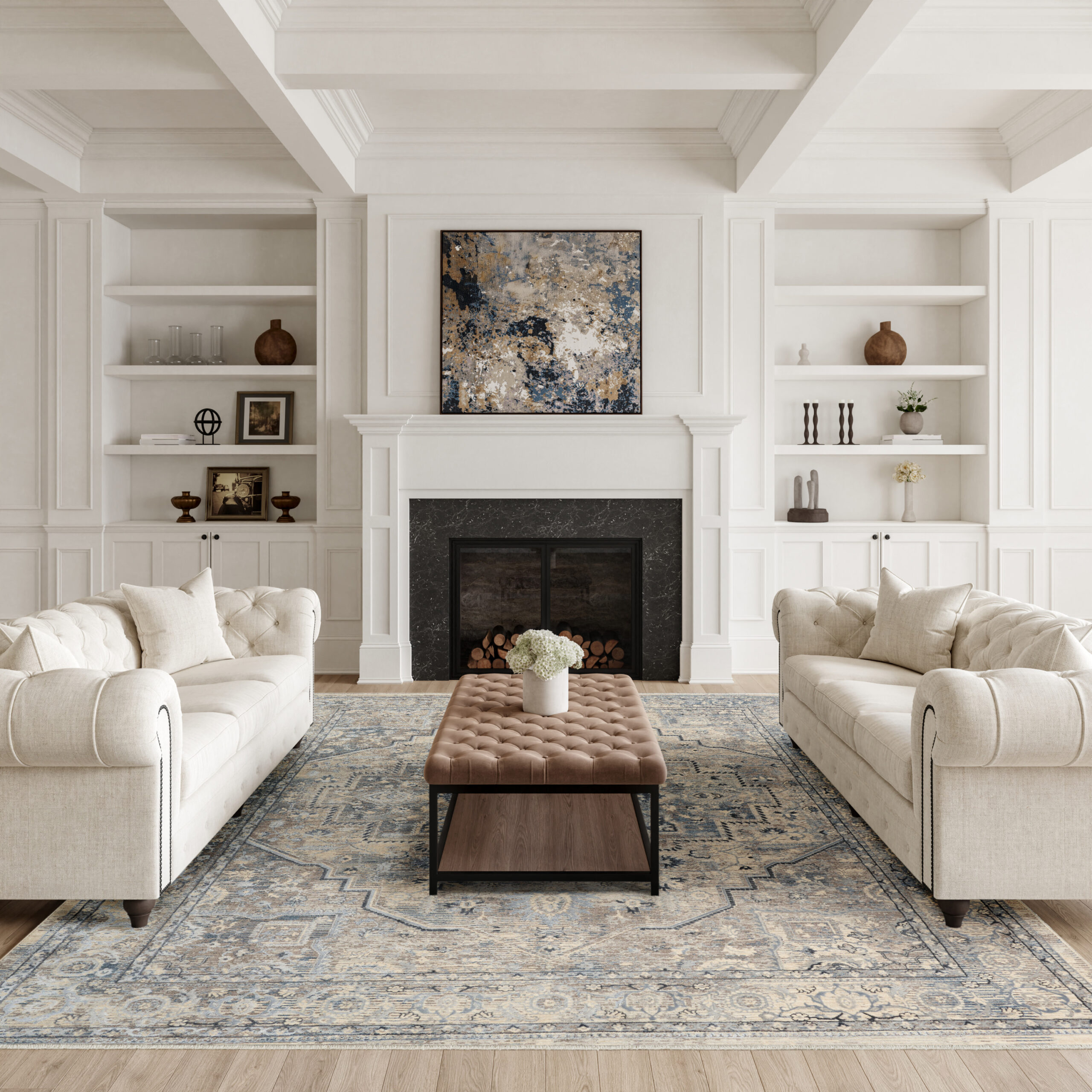 Nourison Sultana SLL06 Ivory Blue Area Rug - Image 5
