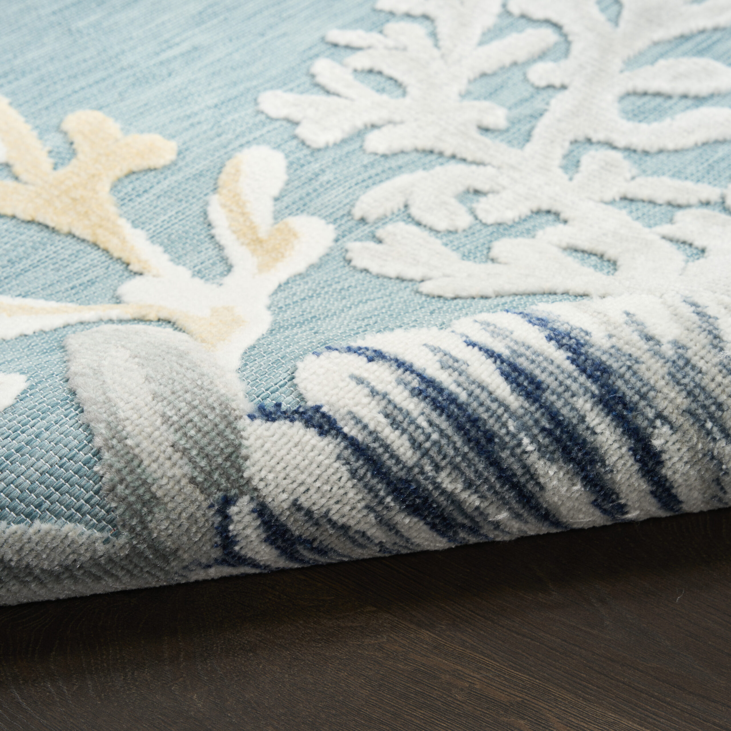 Nourison Suncoast SNC04 Teal Multicolor Area Rug - Image 3